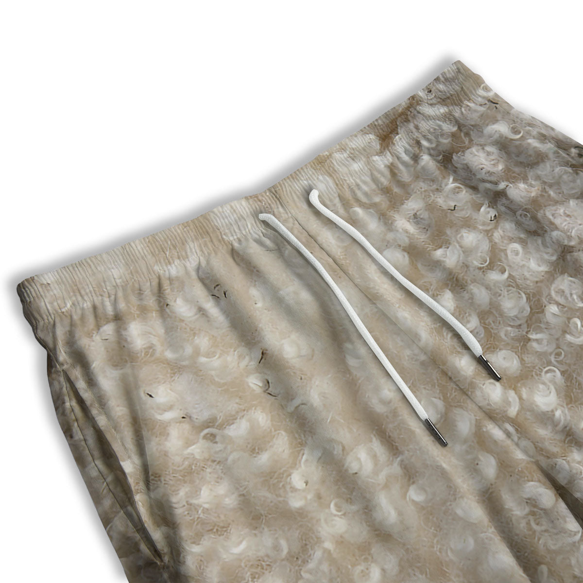 Texture Fur Sheep Print Men's Athletic Shorts