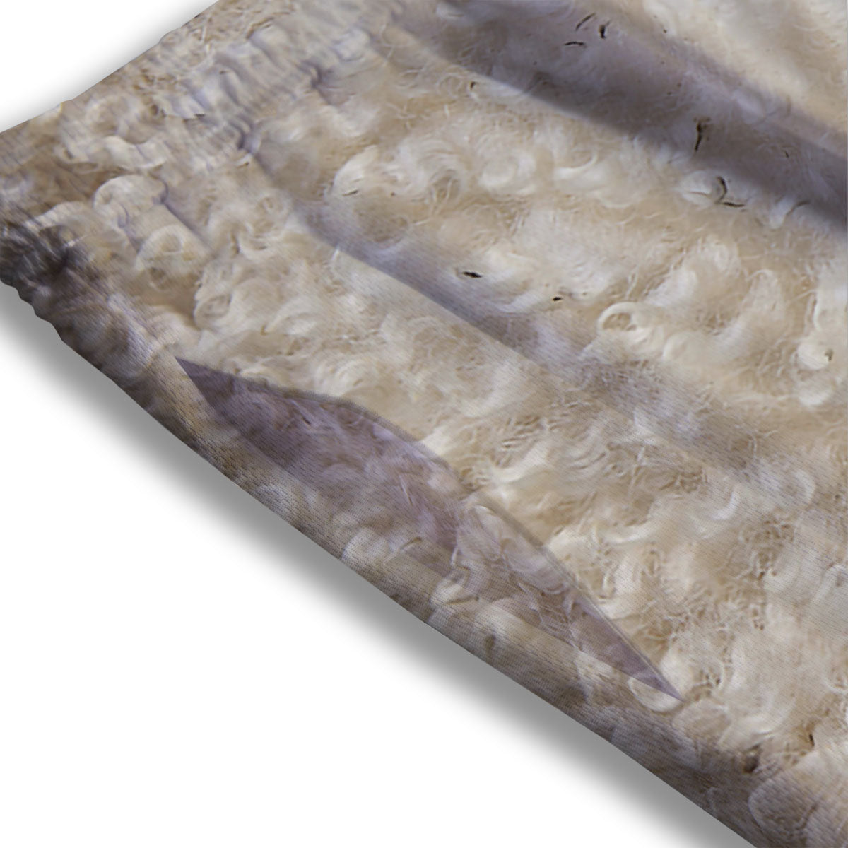 Texture Fur Sheep Print Mesh Shorts