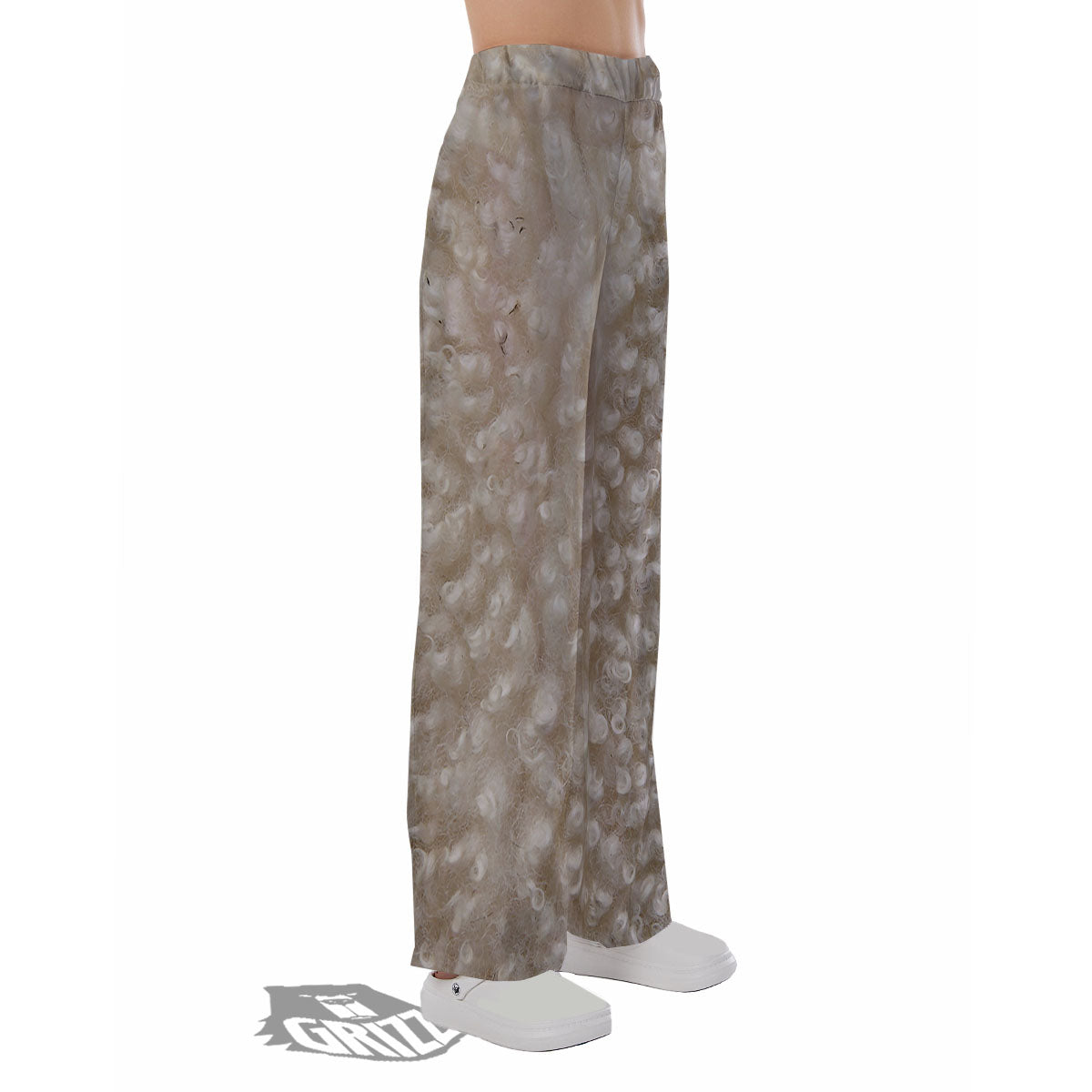 Texture Fur Sheep Print Pajama Pants-grizzshop