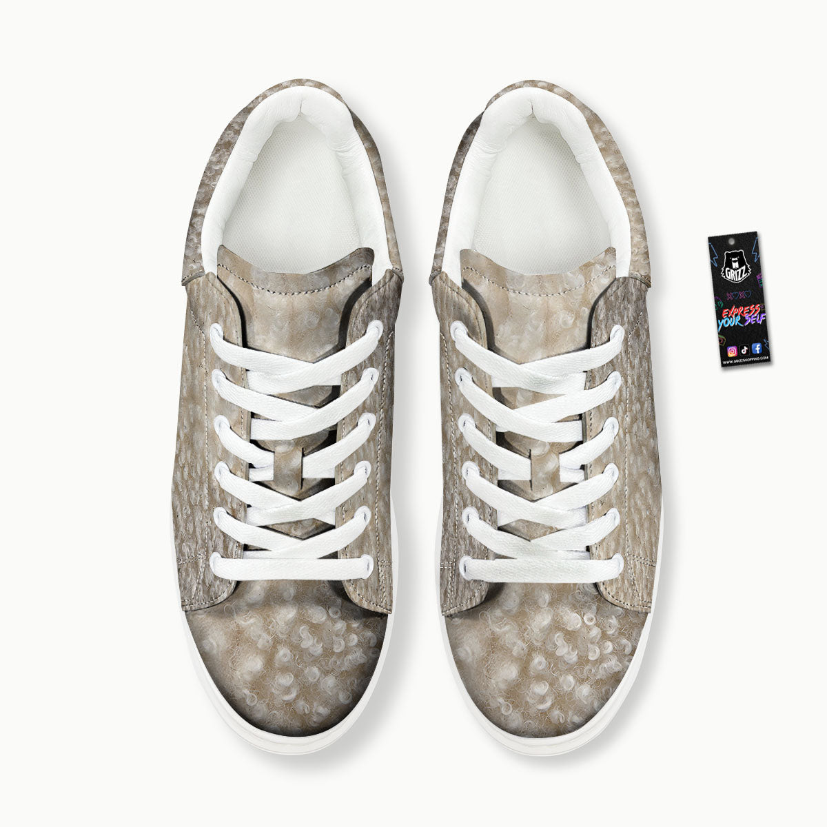 Texture Fur Sheep Print Platform Shoes-grizzshop