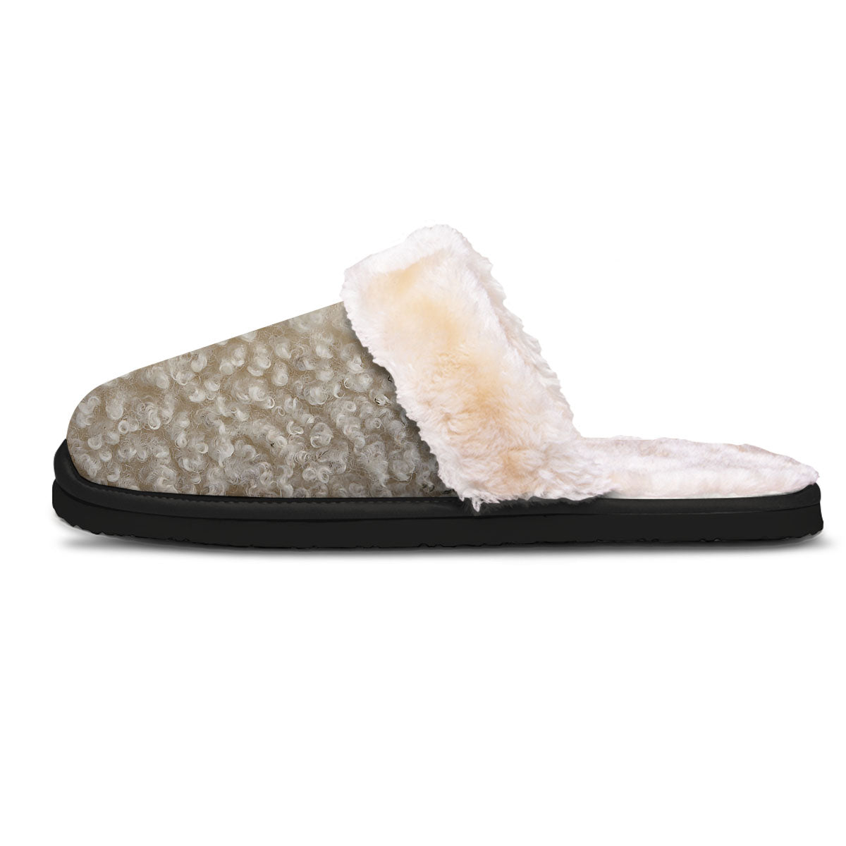 Texture Fur Sheep Print Slippers-grizzshop