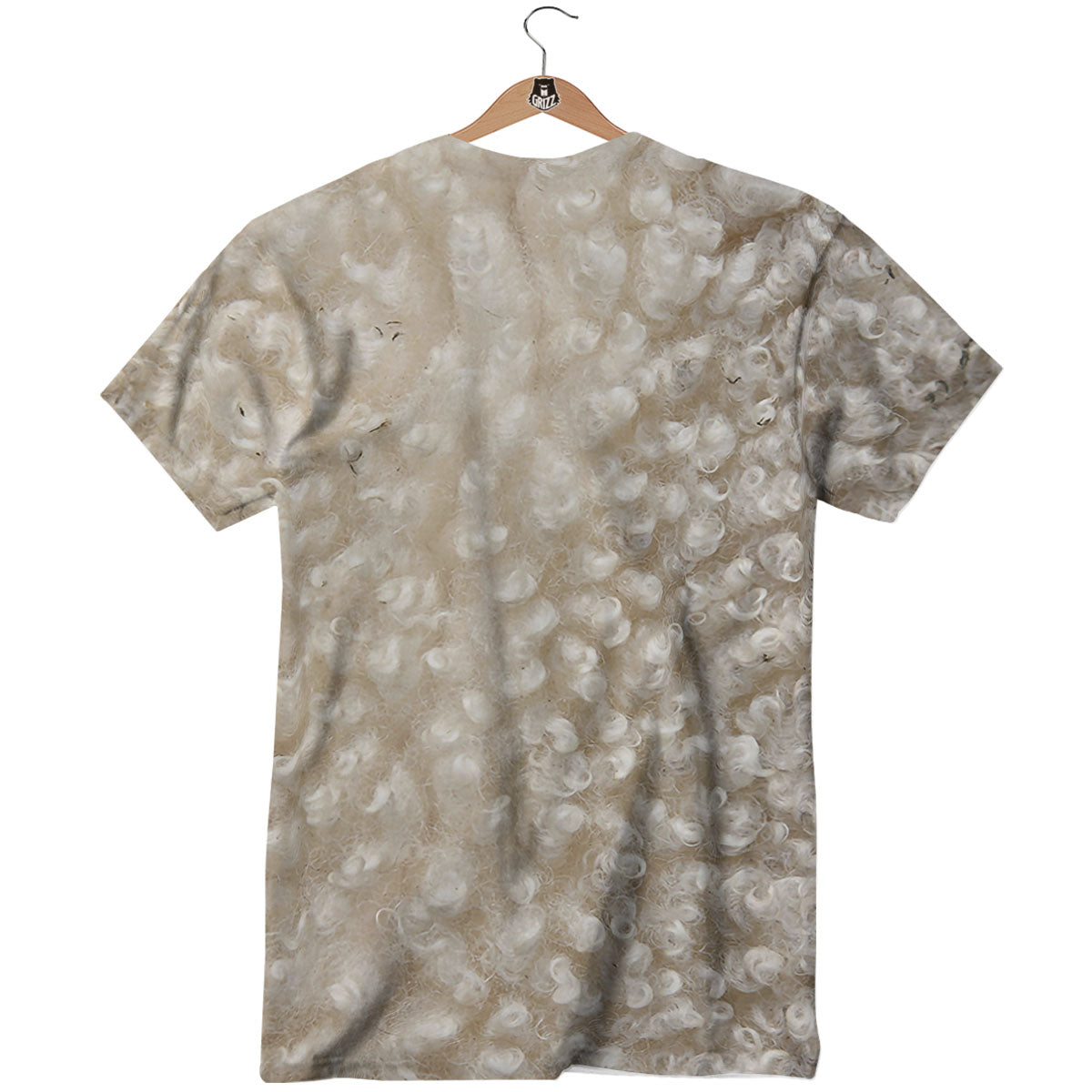 Texture Fur Sheep Print T-Shirt-grizzshop