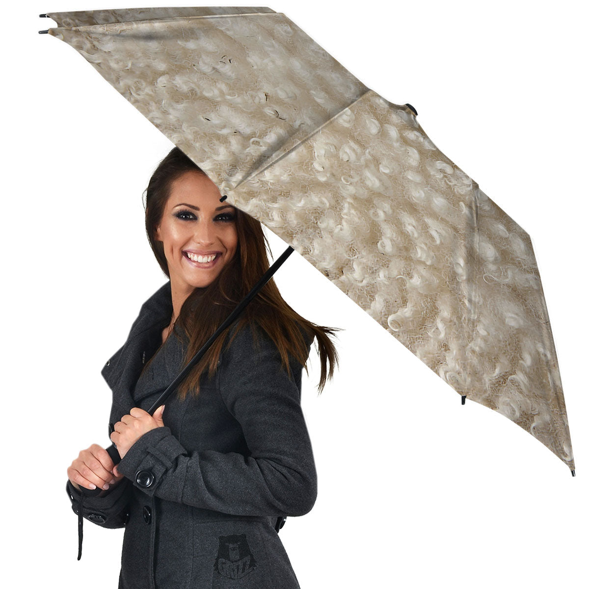 Texture Fur Sheep Print Umbrella-grizzshop