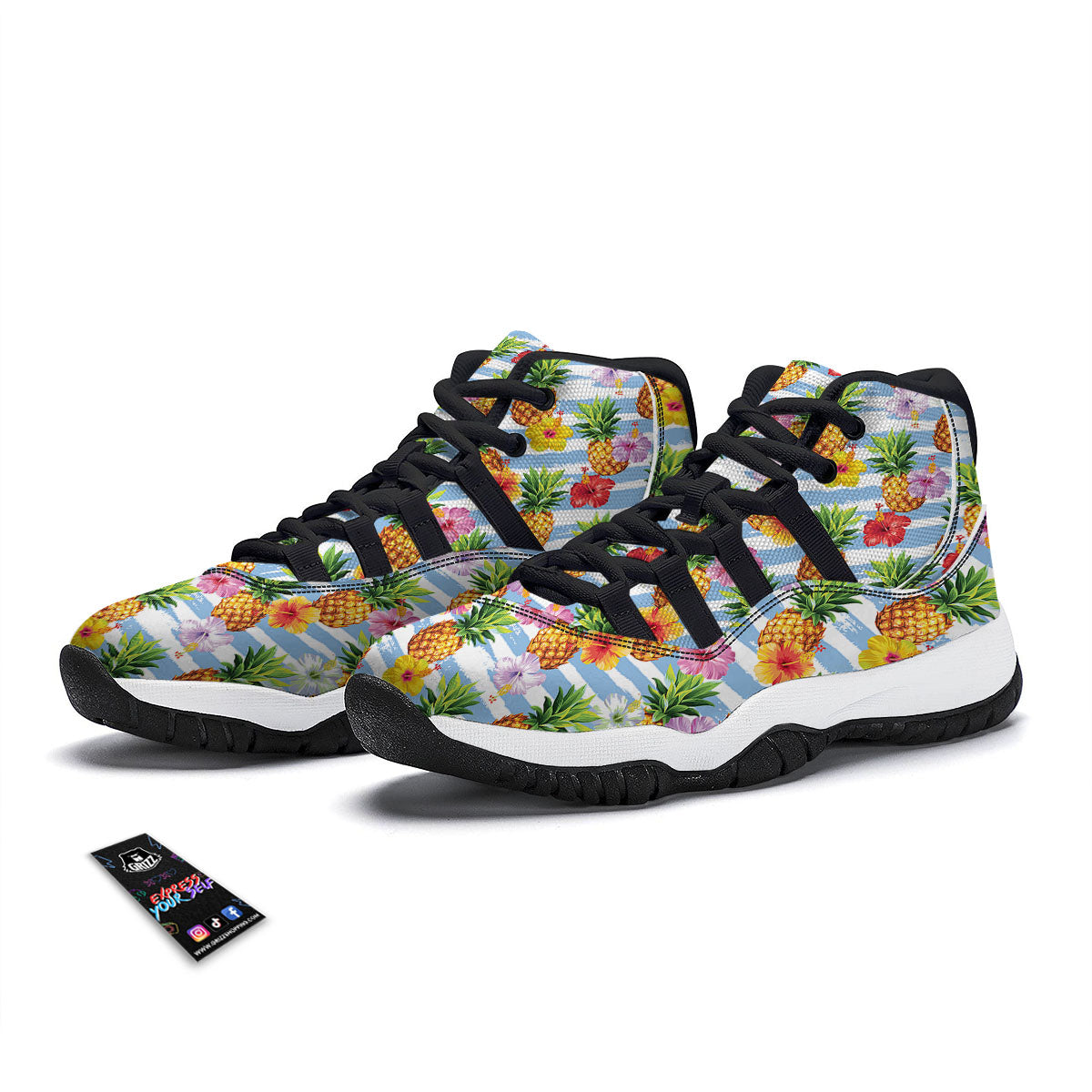 Texture Golf Ball Print Black Bball Shoes-grizzshop