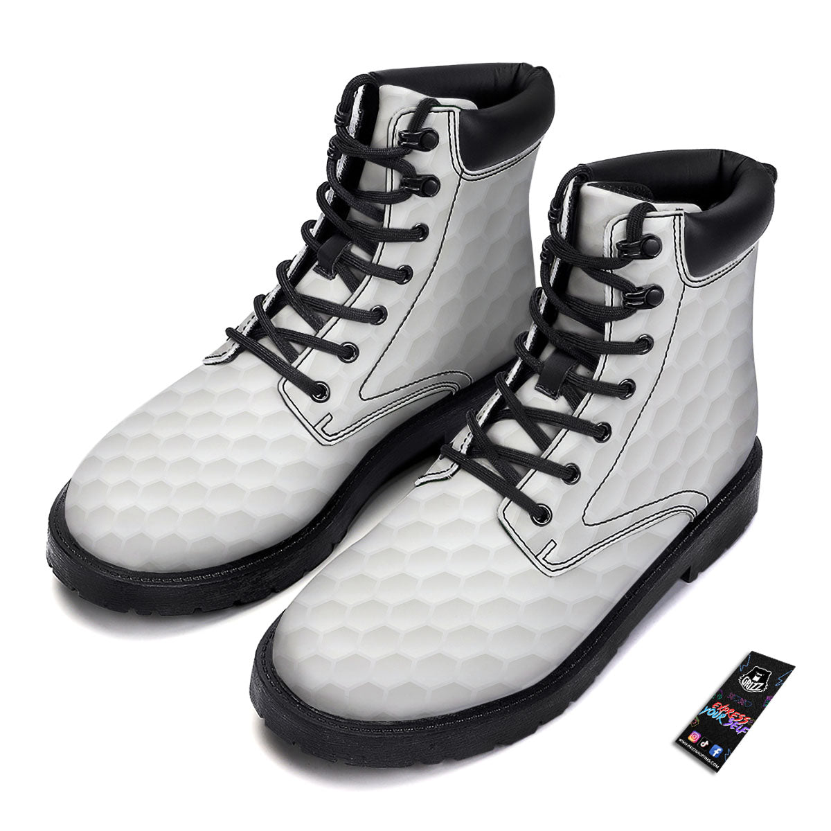 Texture Golf Ball Print Boots-grizzshop