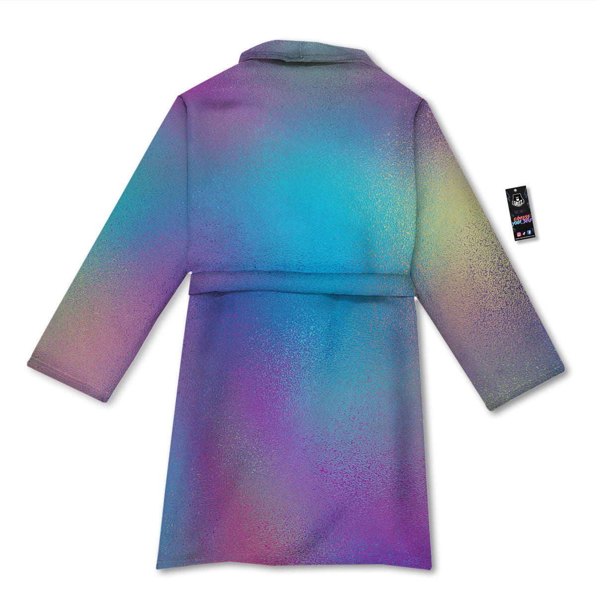Texture Holographic Print Bathrobe-grizzshop