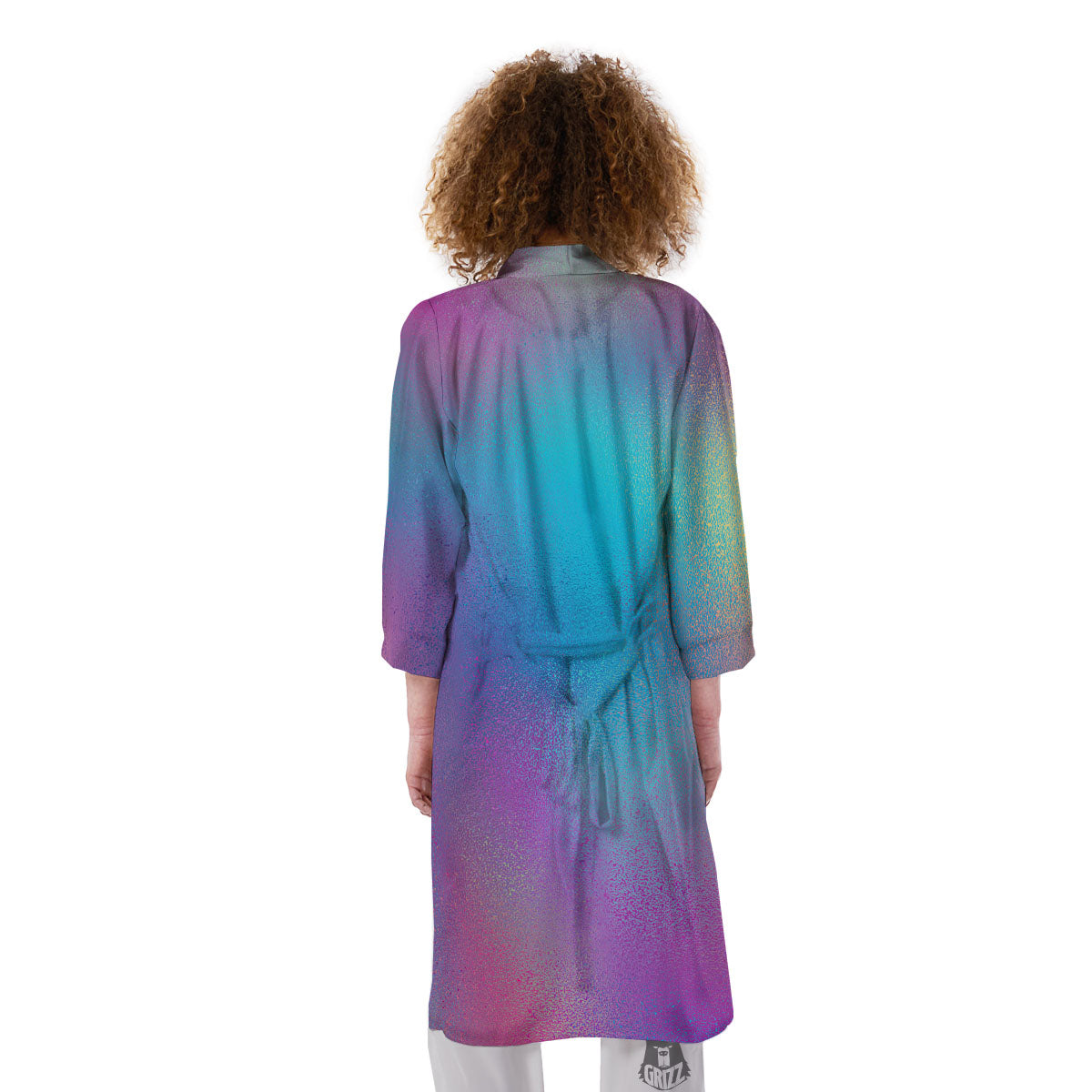 Texture Holographic Print Kimono-grizzshop