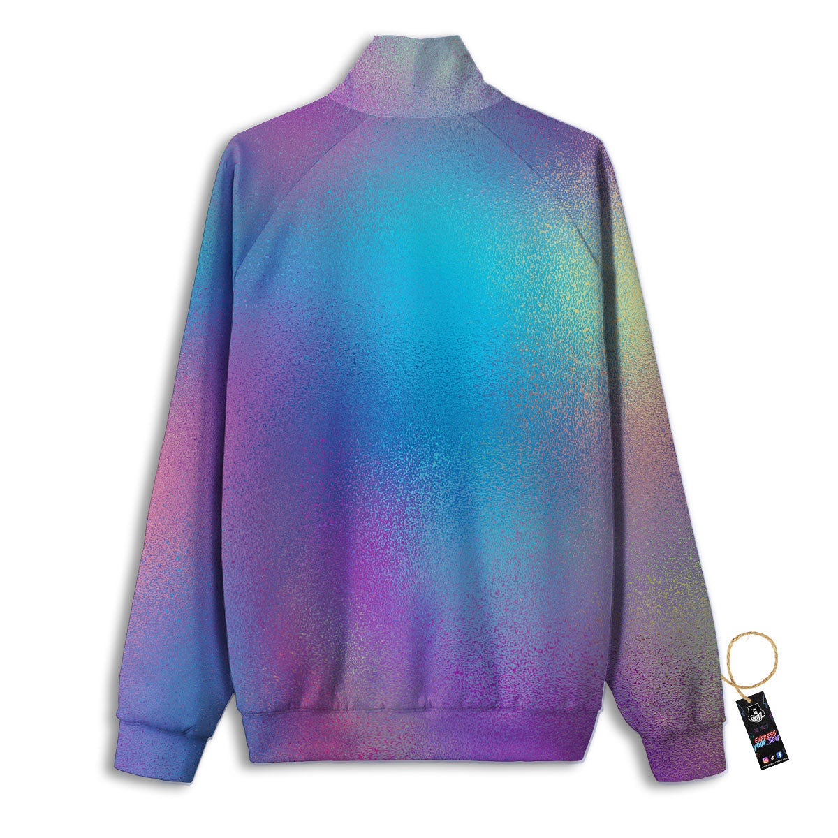 Texture Holographic Print Track Jacket-grizzshop