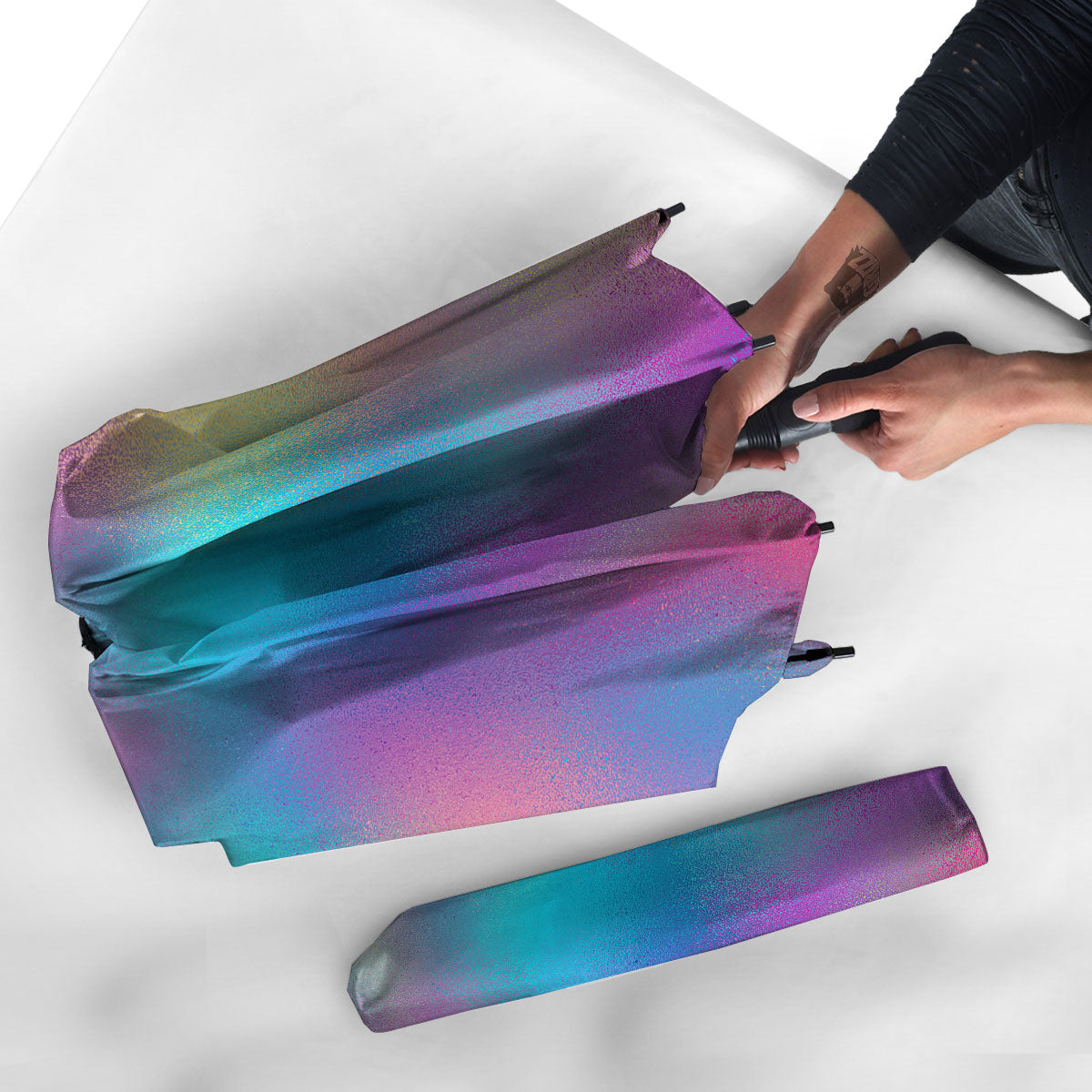 Texture Holographic Print Umbrella-grizzshop