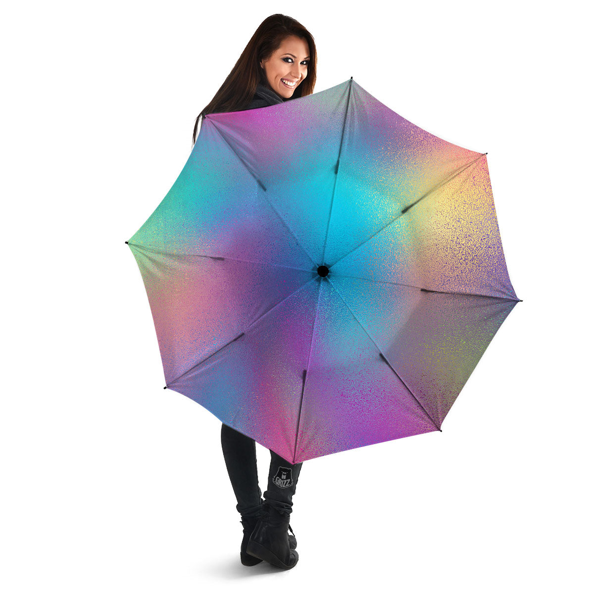 Texture Holographic Print Umbrella-grizzshop