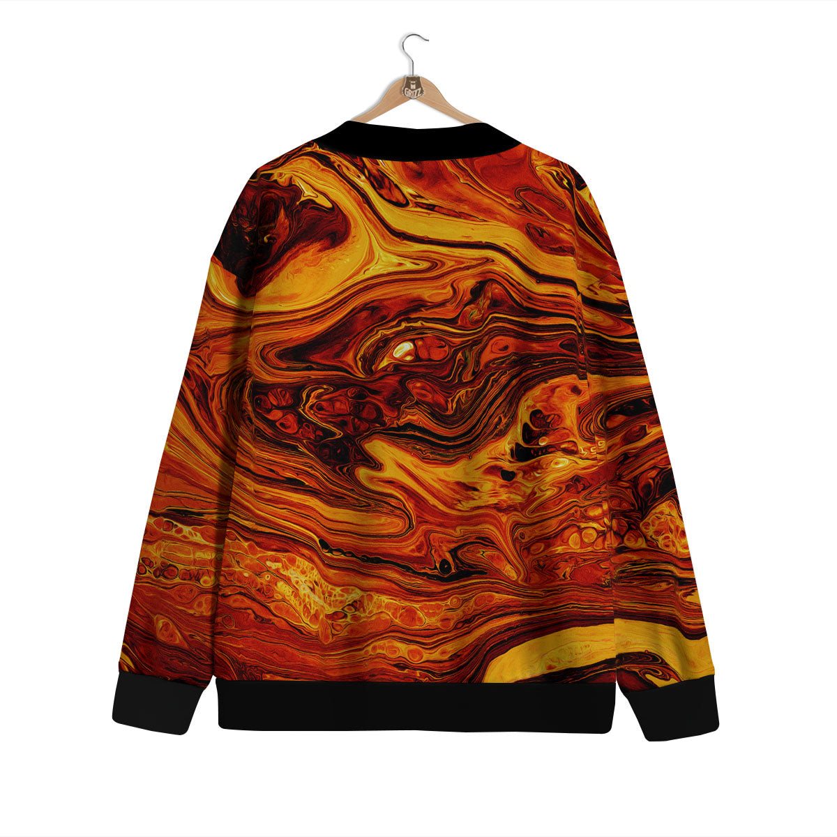 Texture Lava Print Cardigan-grizzshop