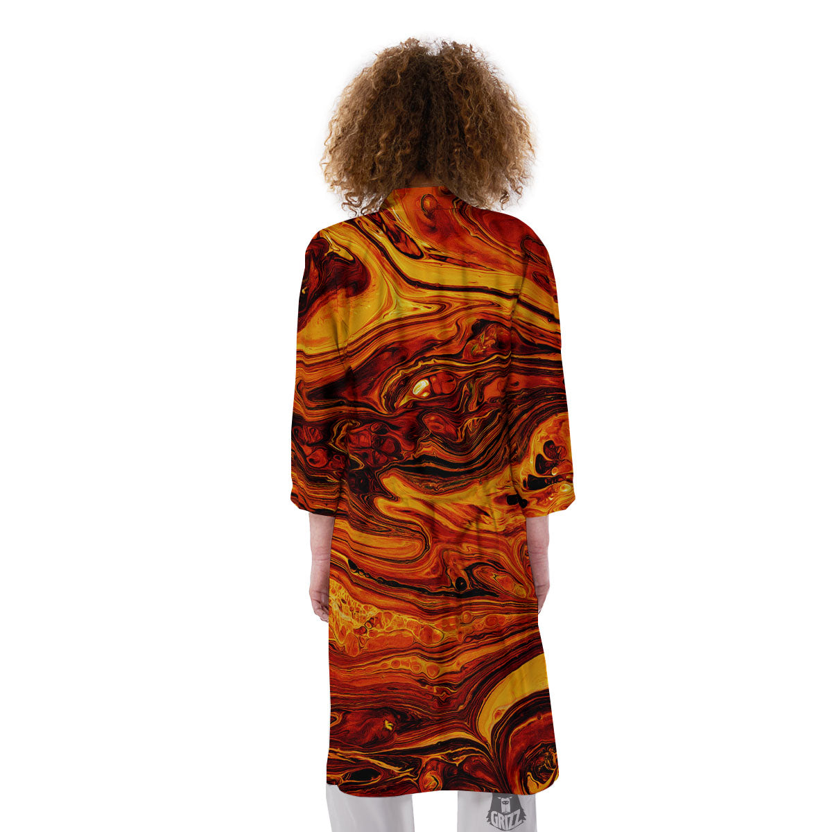 Texture Lava Print Kimono-grizzshop