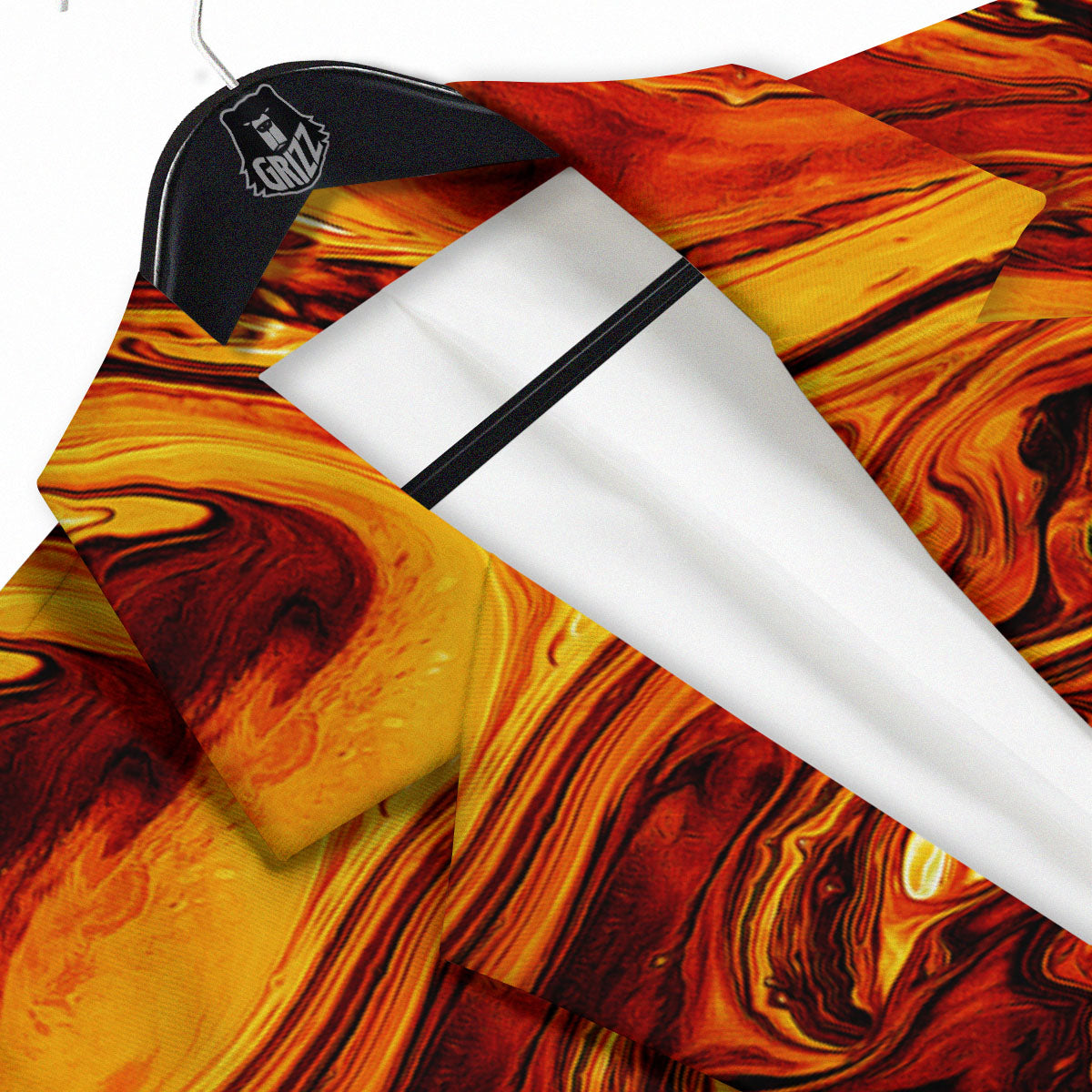 Texture Lava Print Men's Sport Coat-grizzshop