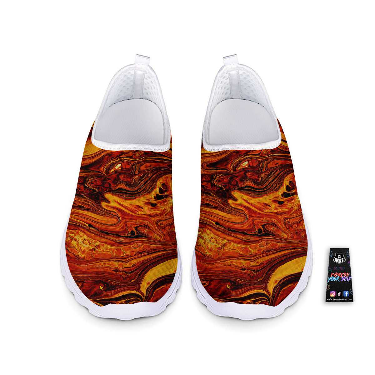 Texture Lava Print Nurse Shoes-grizzshop