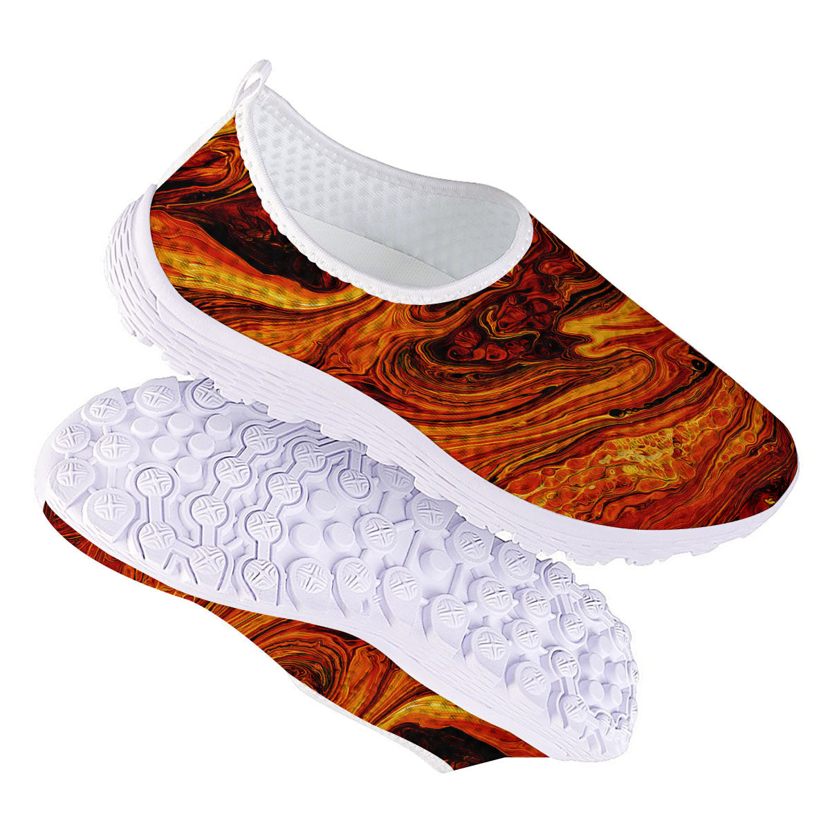Texture Lava Print Nurse Shoes-grizzshop