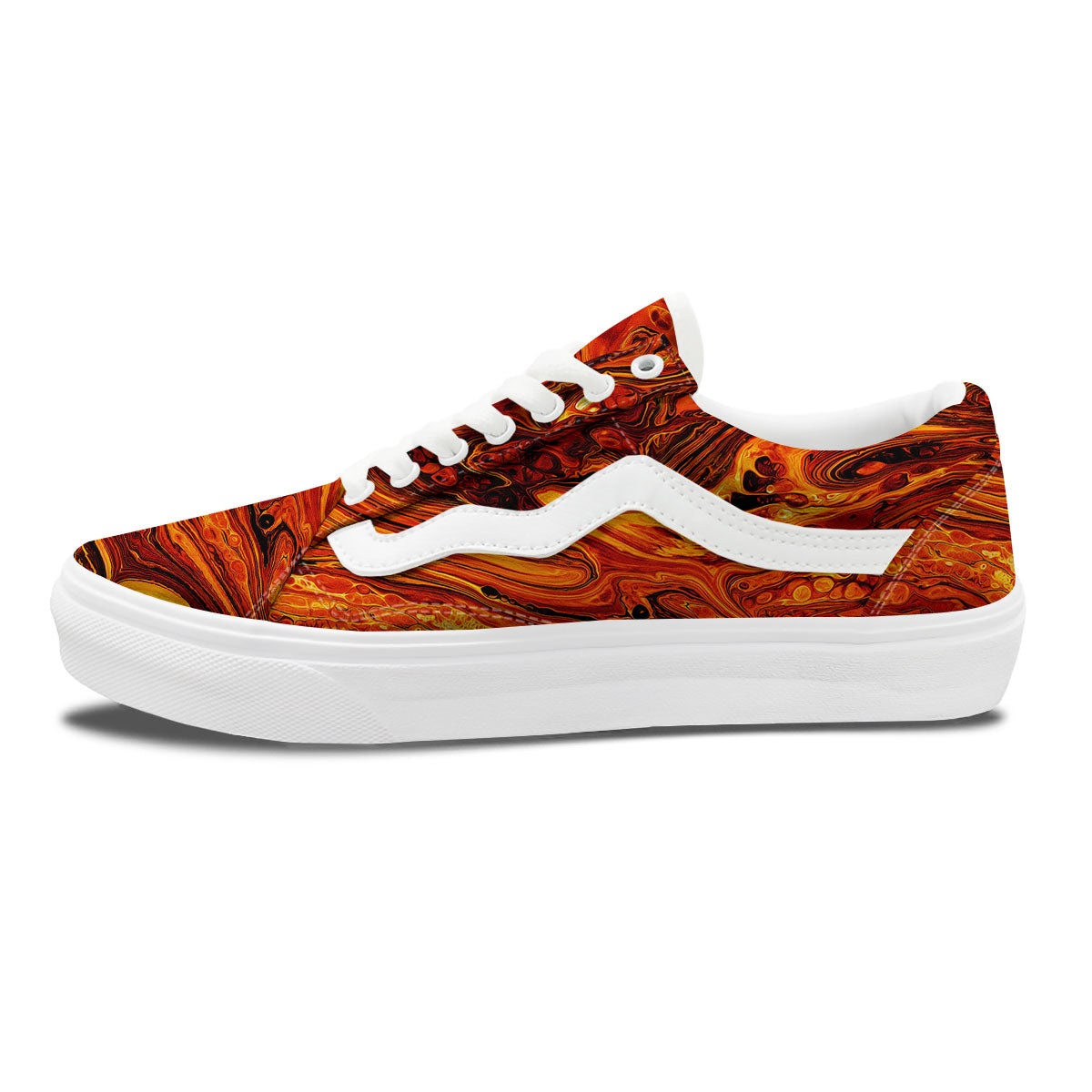 Texture Lava Print Skate Shoes-grizzshop