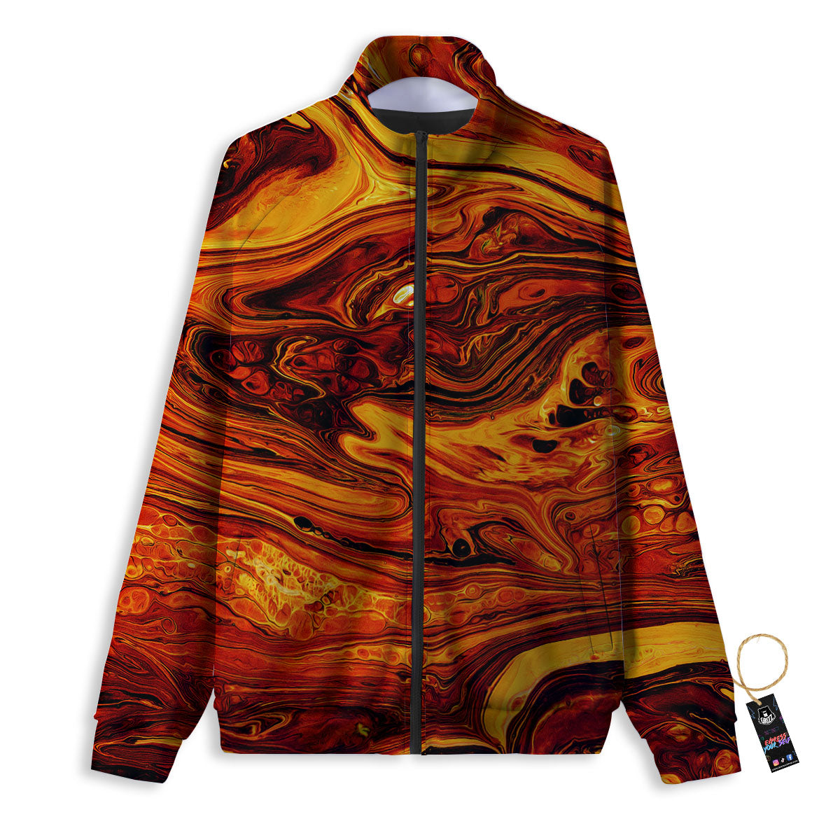 Texture Lava Print Track Jacket-grizzshop