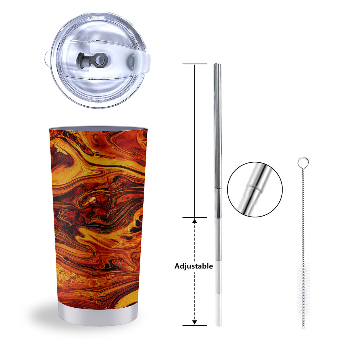 Texture Lava Print Tumbler-grizzshop