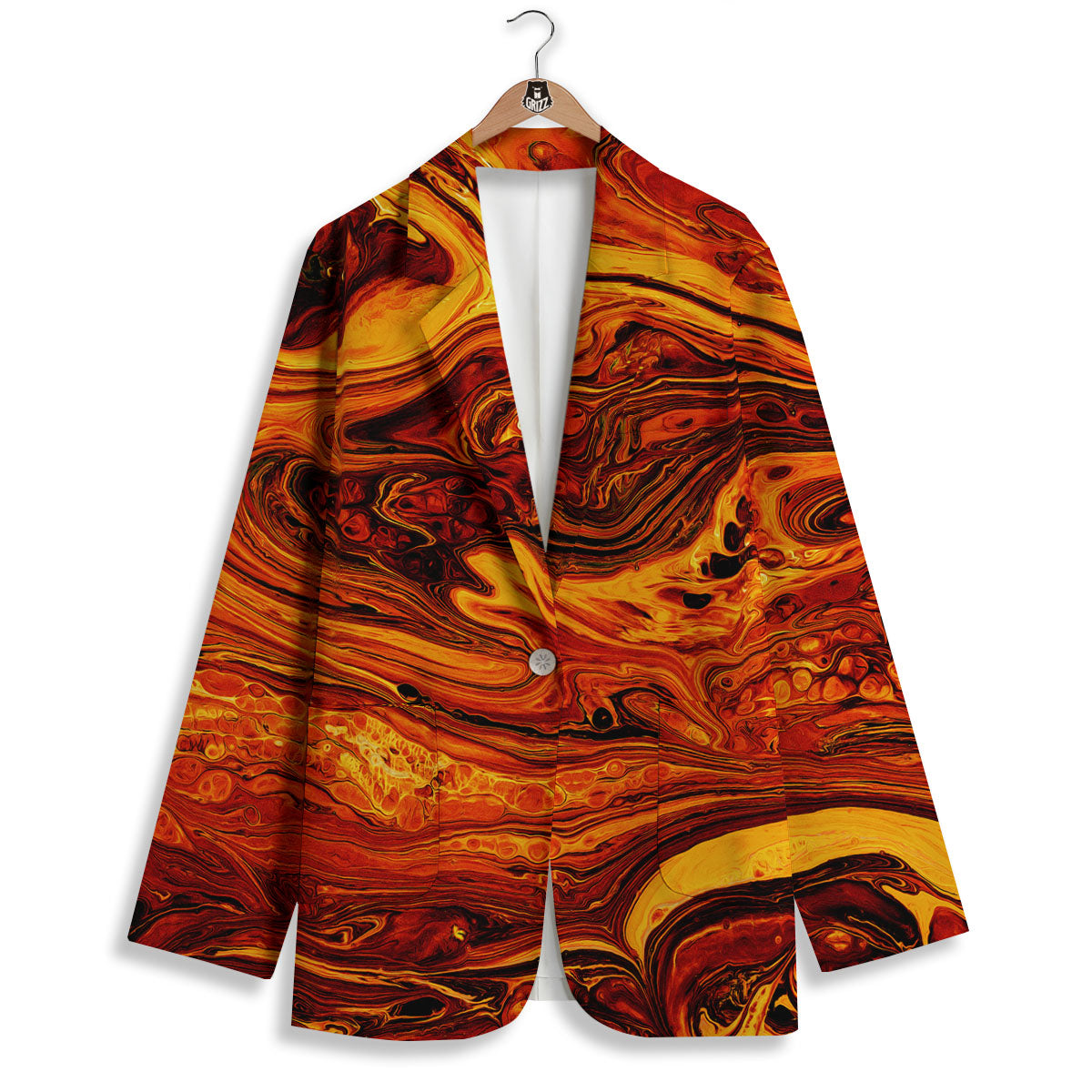 Texture Lava Print Women's Blazer-grizzshop