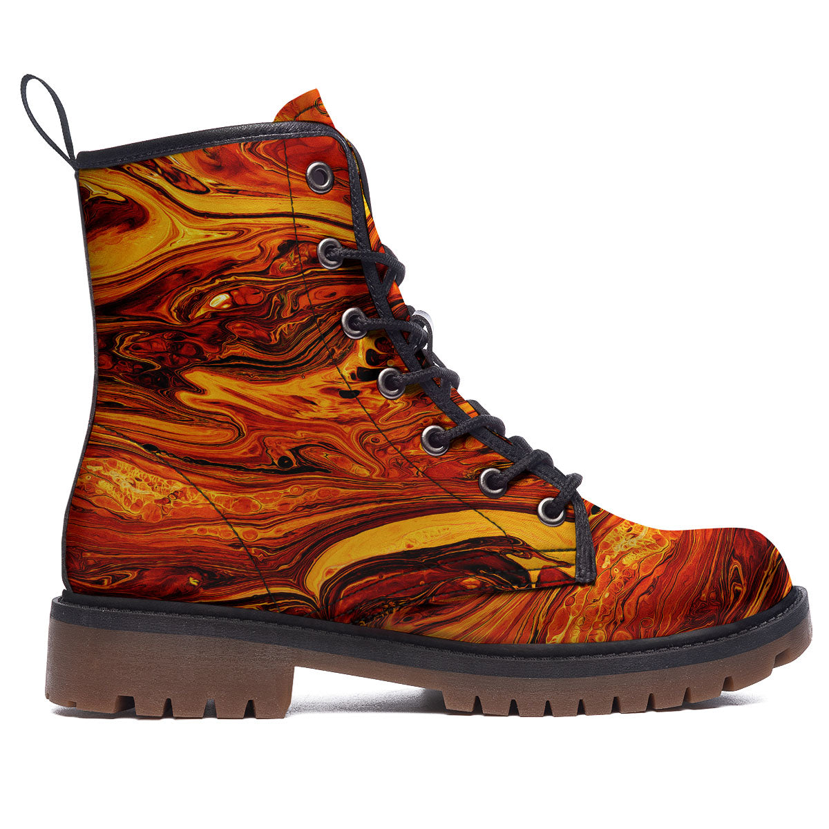 Texture Lava Print Work Boots-grizzshop