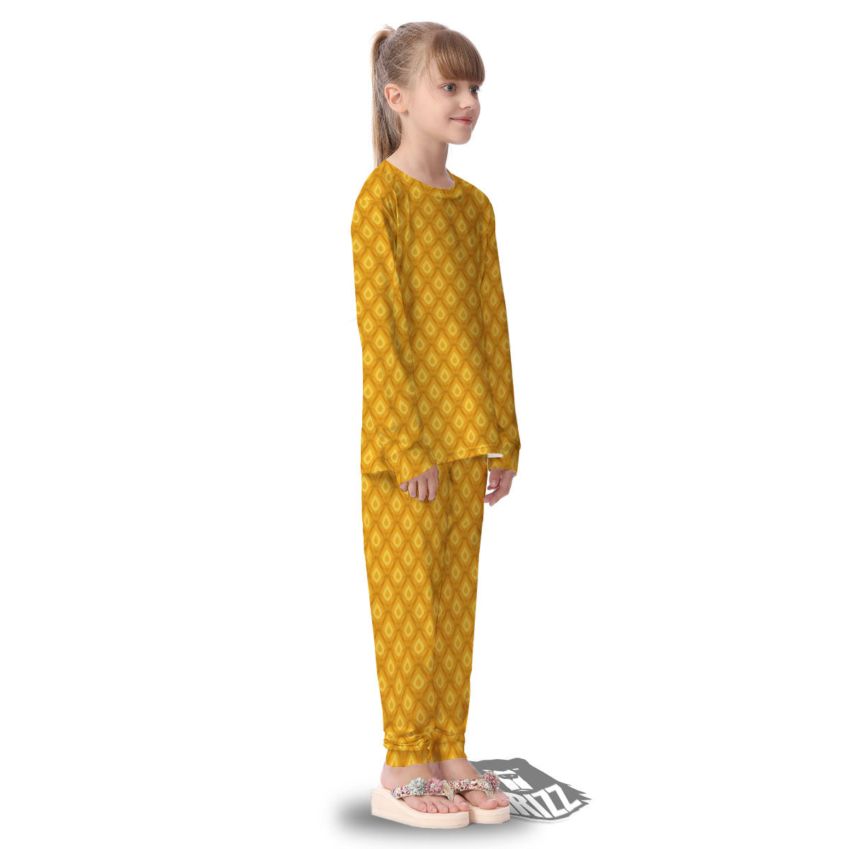 Texture Pineapple Print Pattern Kid's Pajamas-grizzshop