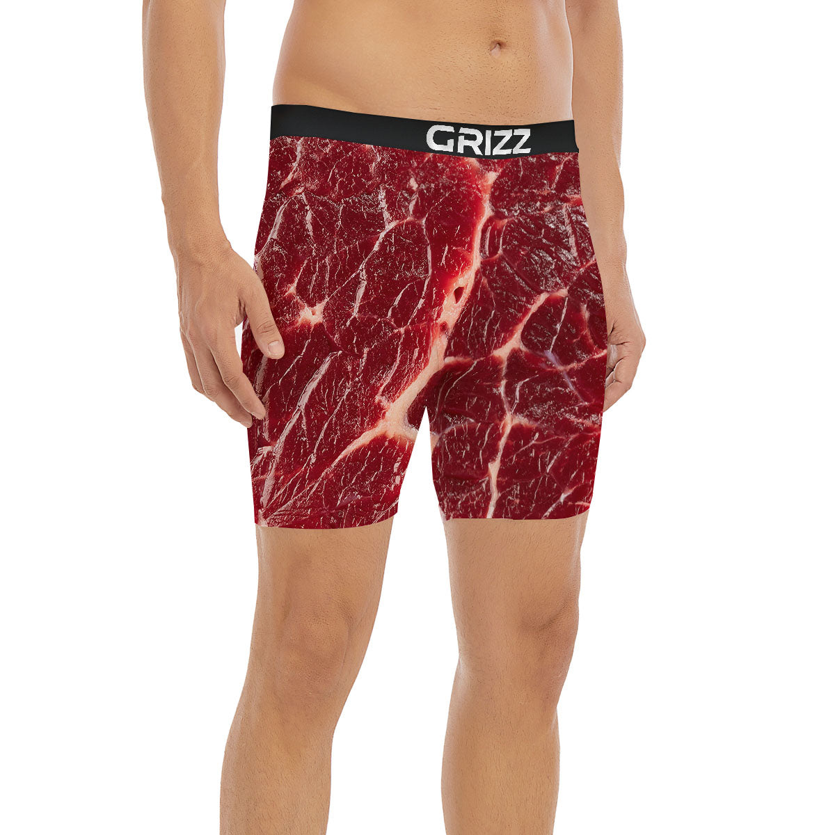 Texture Red Meat Print Boxer Briefs-grizzshop