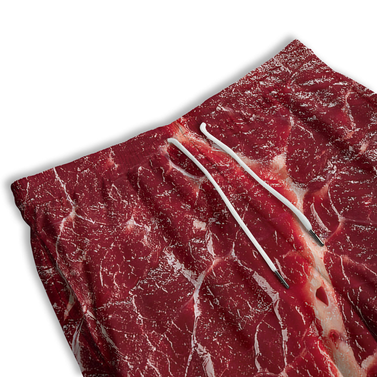 Texture Red Meat Print Men's Athletic Shorts