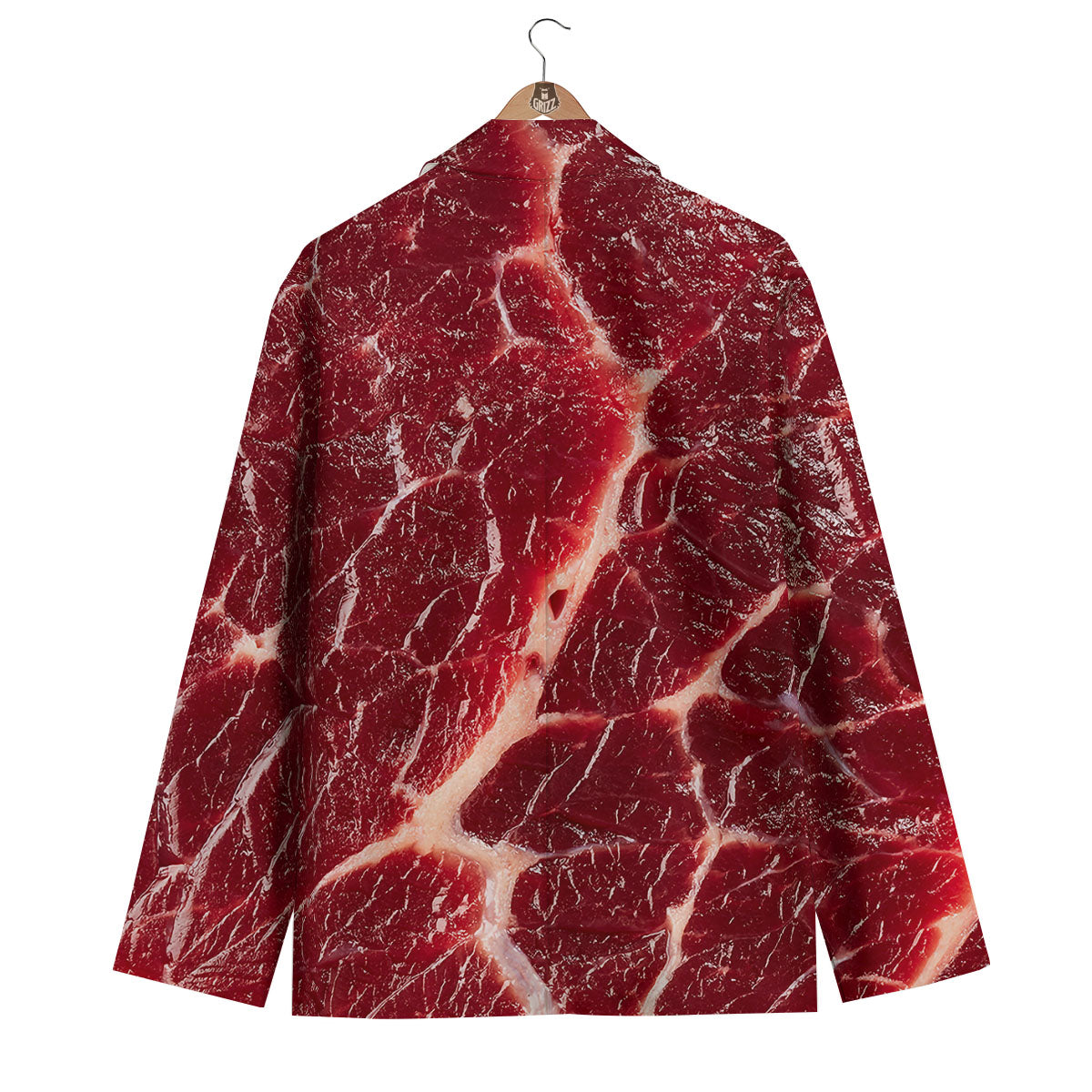 Texture Red Meat Print Men's Blazer-grizzshop