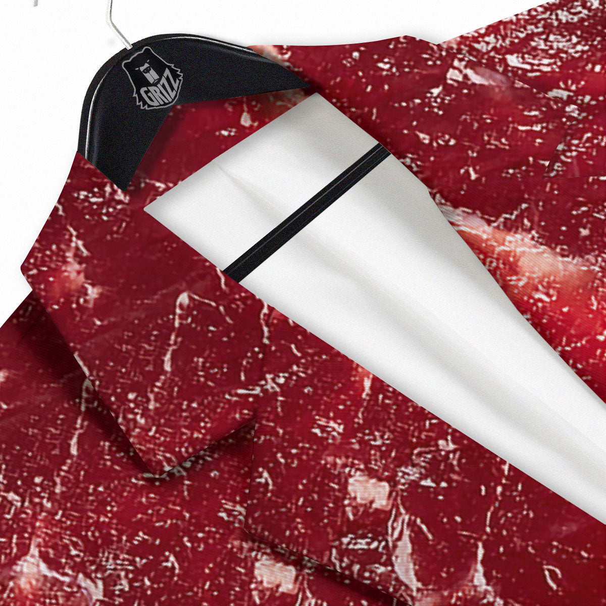 Texture Red Meat Print Men's Sport Coat-grizzshop
