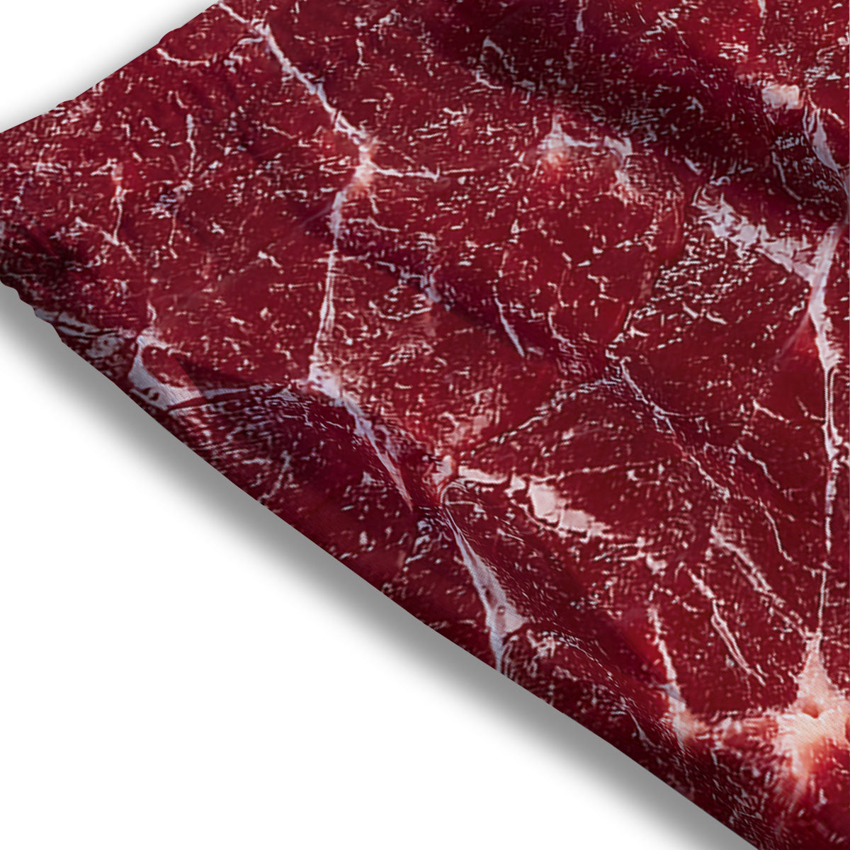 Texture Red Meat Print Mesh Shorts