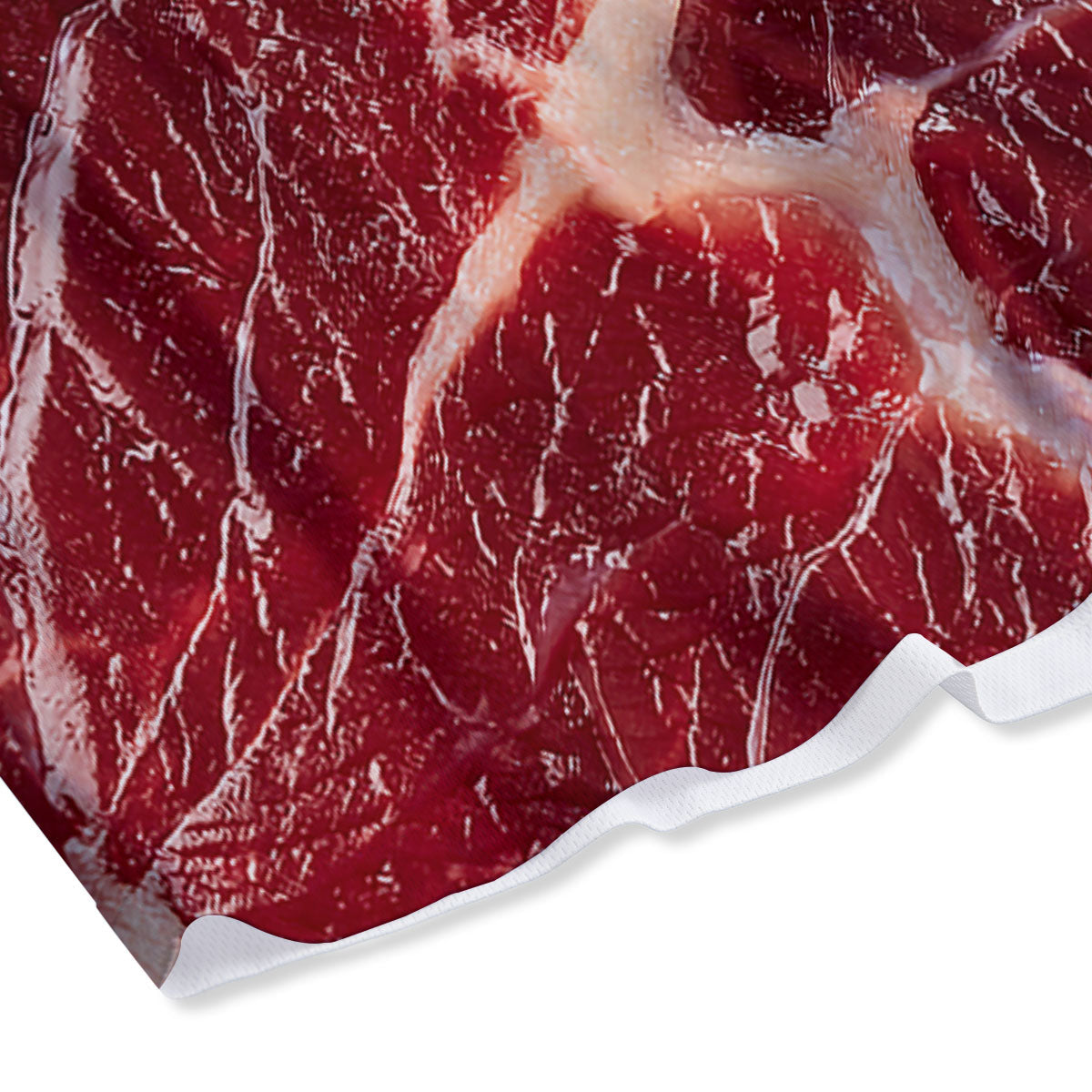 Texture Red Meat Print Mesh Shorts