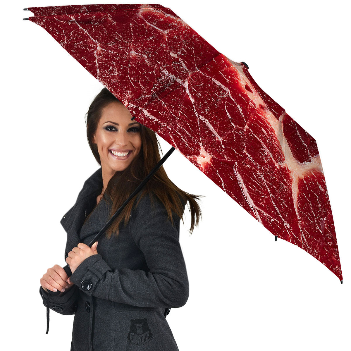 Texture Red Meat Print Umbrella-grizzshop