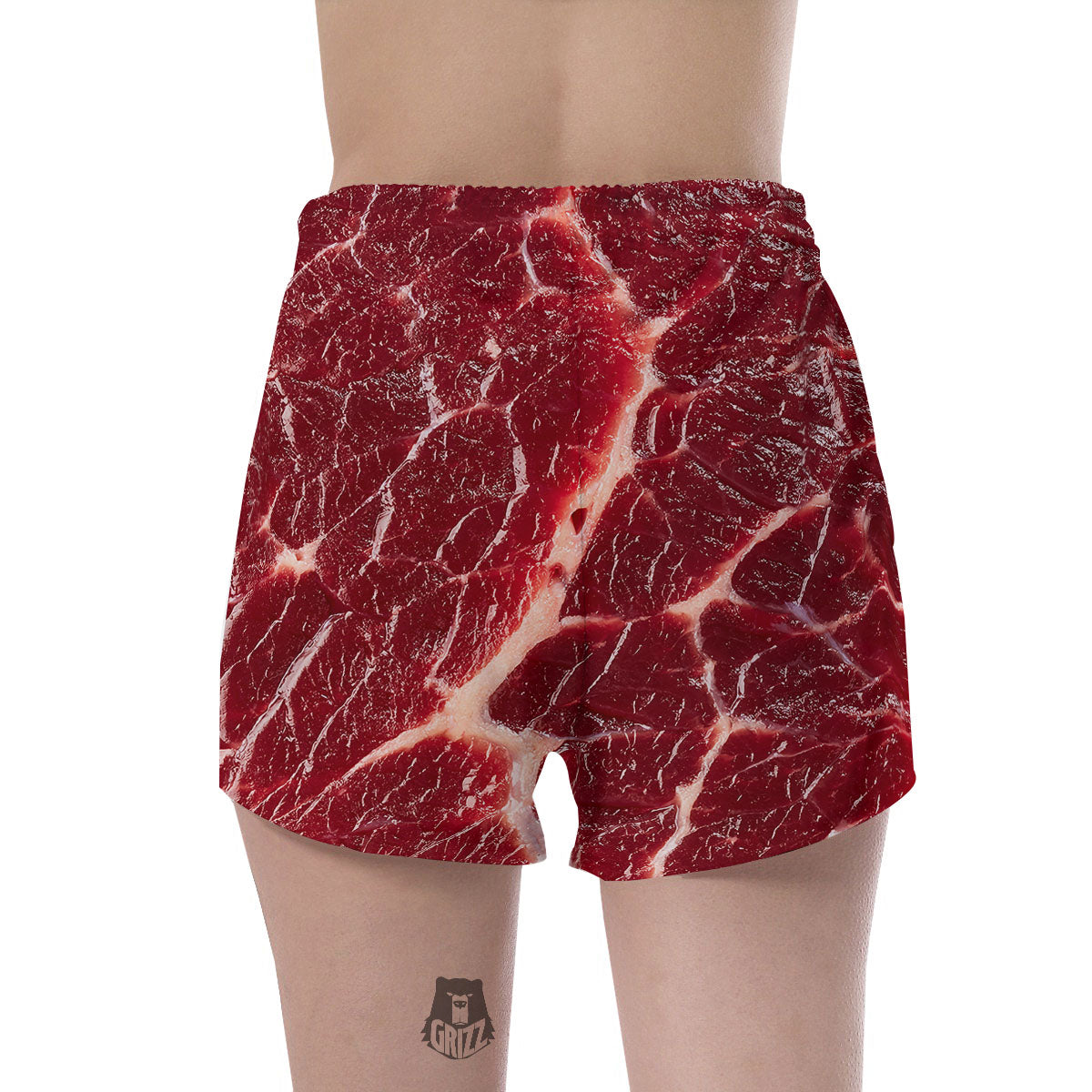 Texture Red Meat Print Women's Shorts-grizzshop