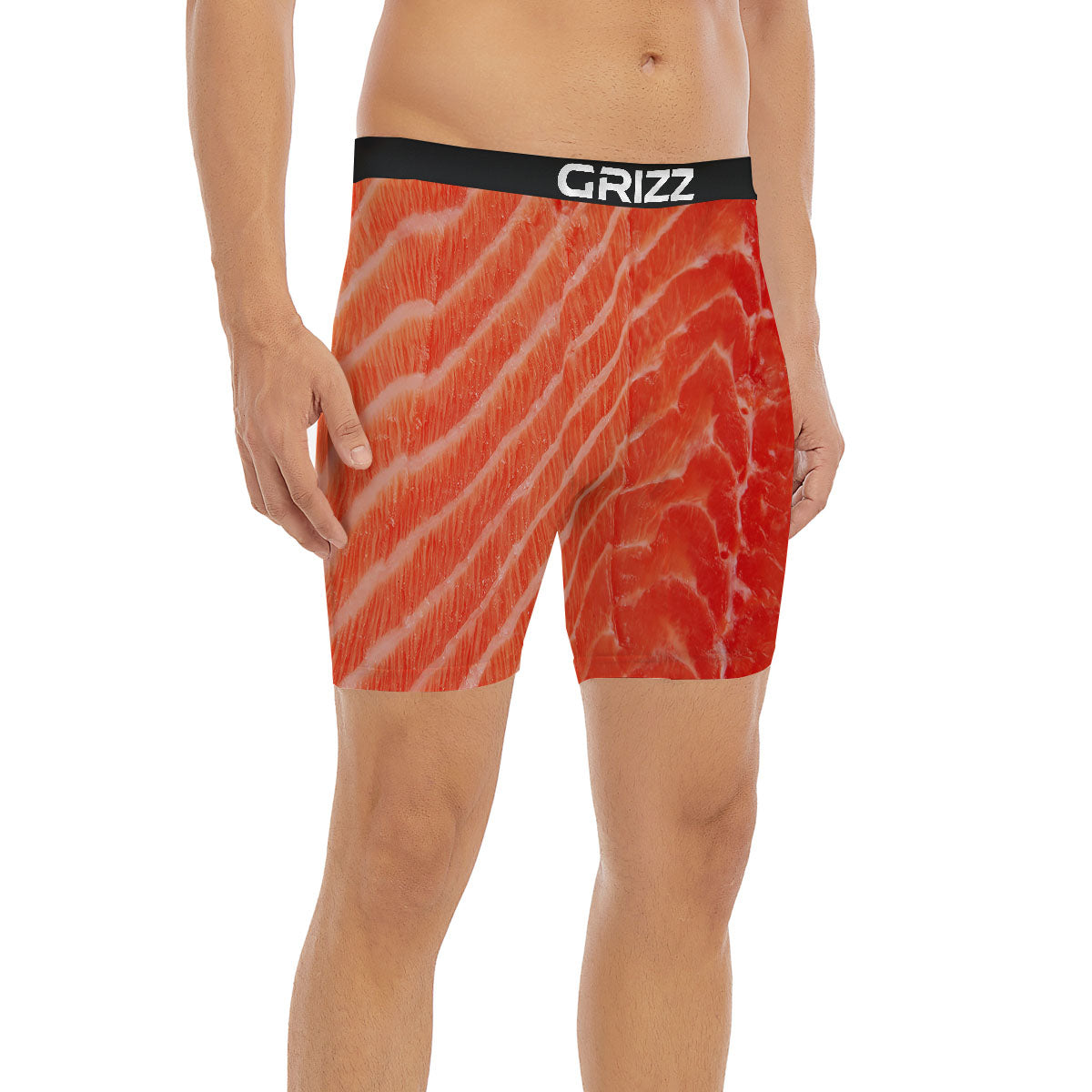 Texture Salmon Print Boxer Briefs-grizzshop