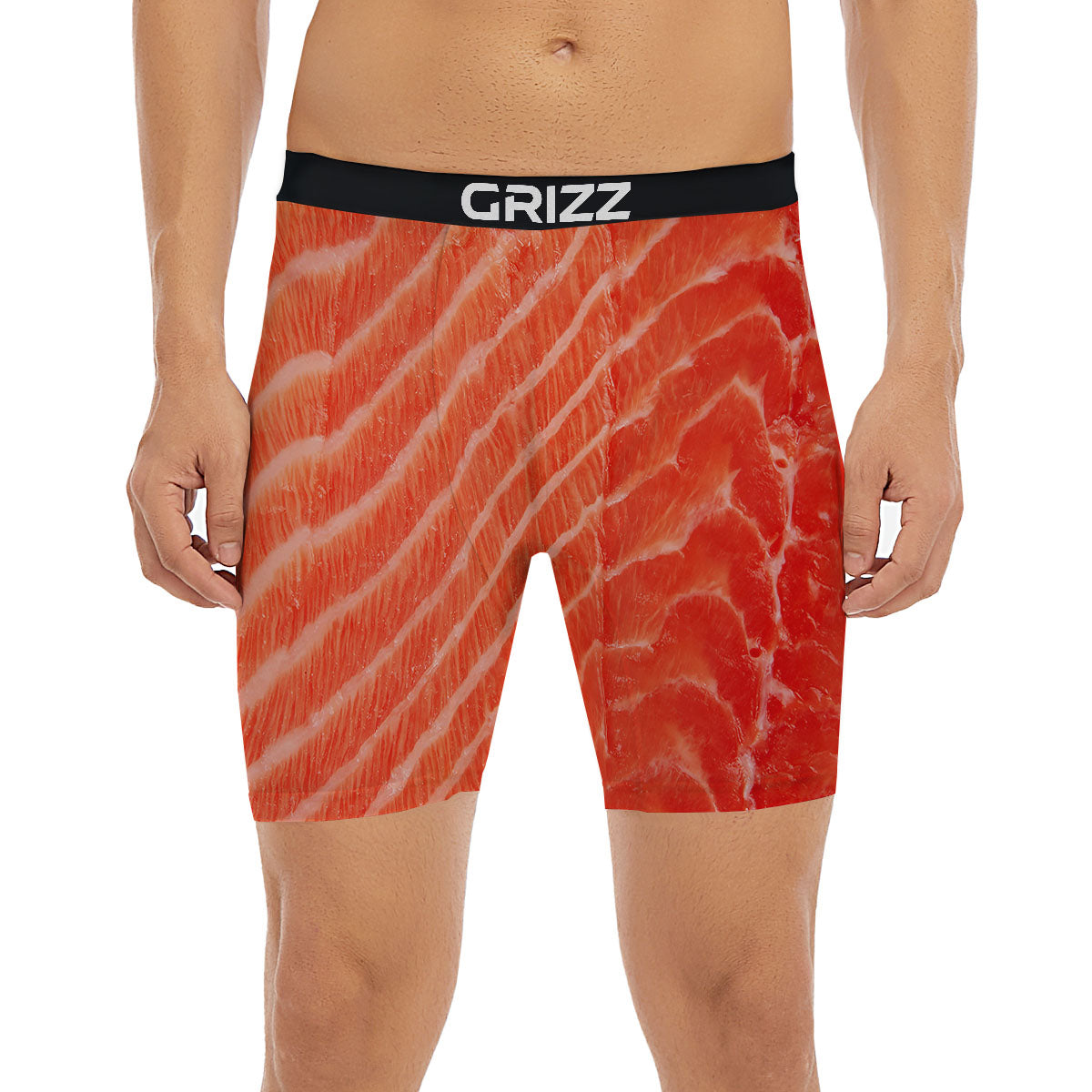 Texture Salmon Print Boxer Briefs-grizzshop