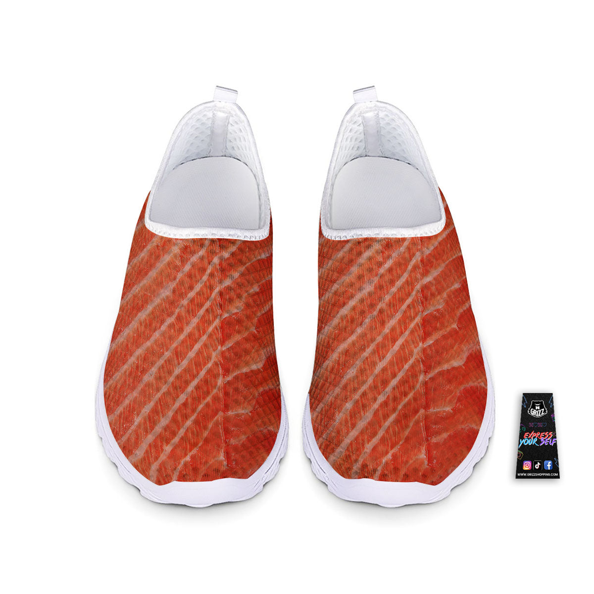 Texture Salmon Print Nurse Shoes-grizzshop