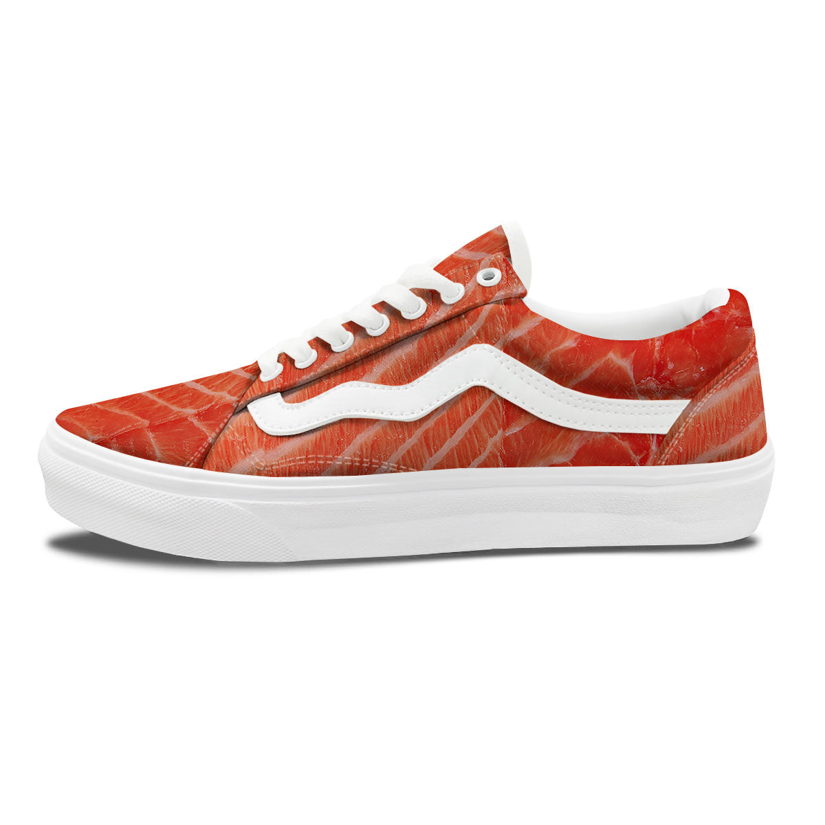 Texture Salmon Print Skate Shoes-grizzshop