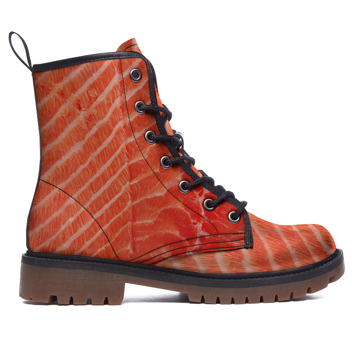 Texture Salmon Print Work Boots-grizzshop