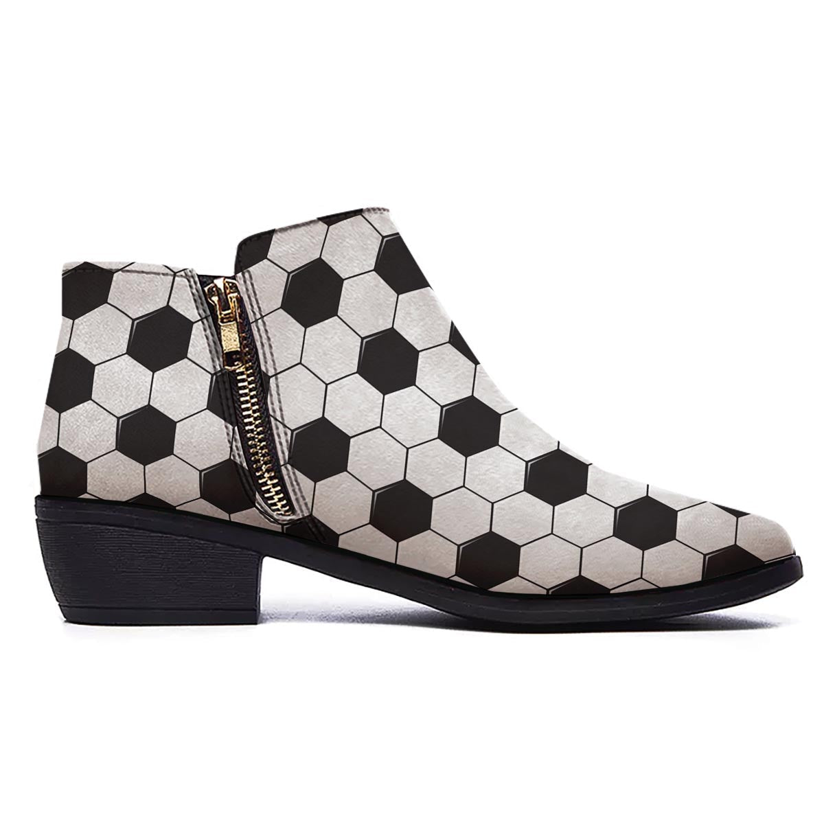 Texture Soccer Ball Print Pattern Ankle Boots-grizzshop
