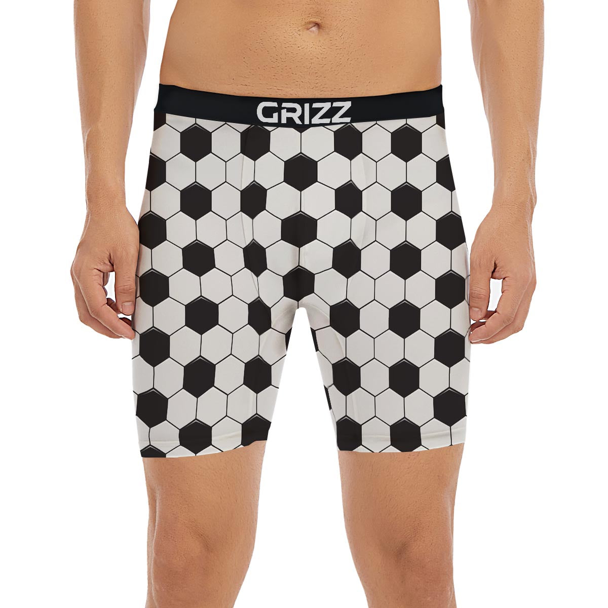 Texture Soccer Ball Print Pattern Boxer Briefs-grizzshop