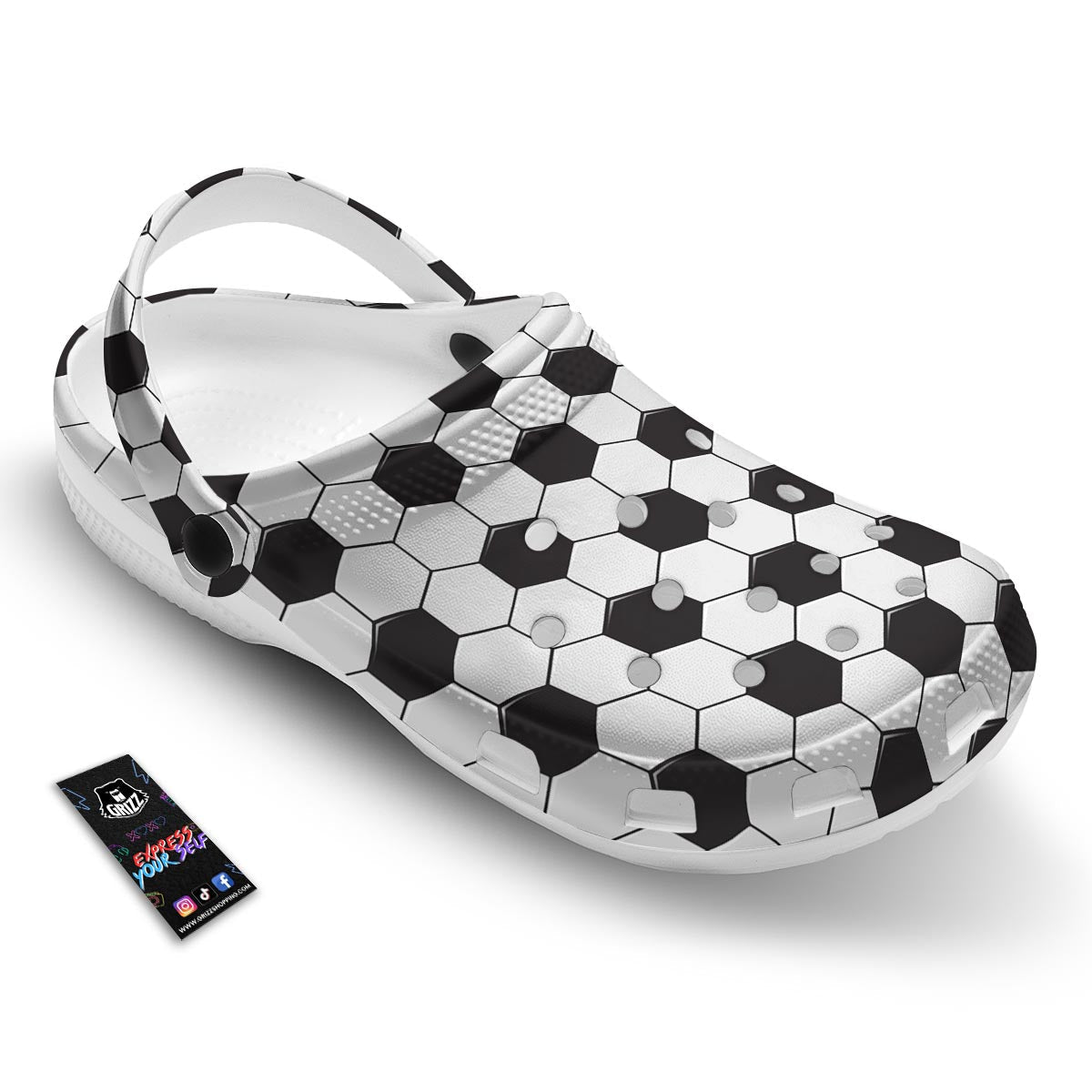 Texture Soccer Ball Print Pattern Clog-grizzshop