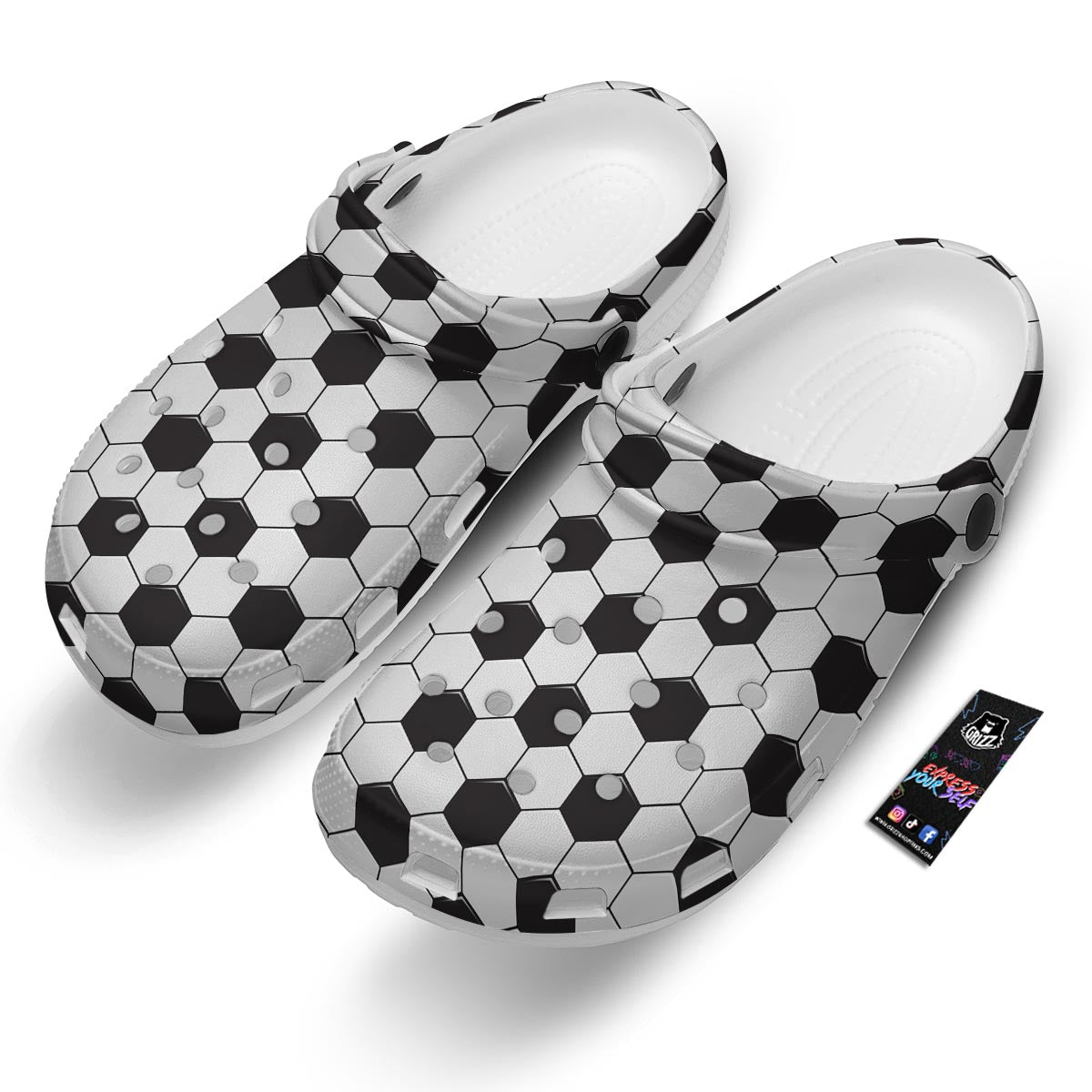 Texture Soccer Ball Print Pattern Clog-grizzshop