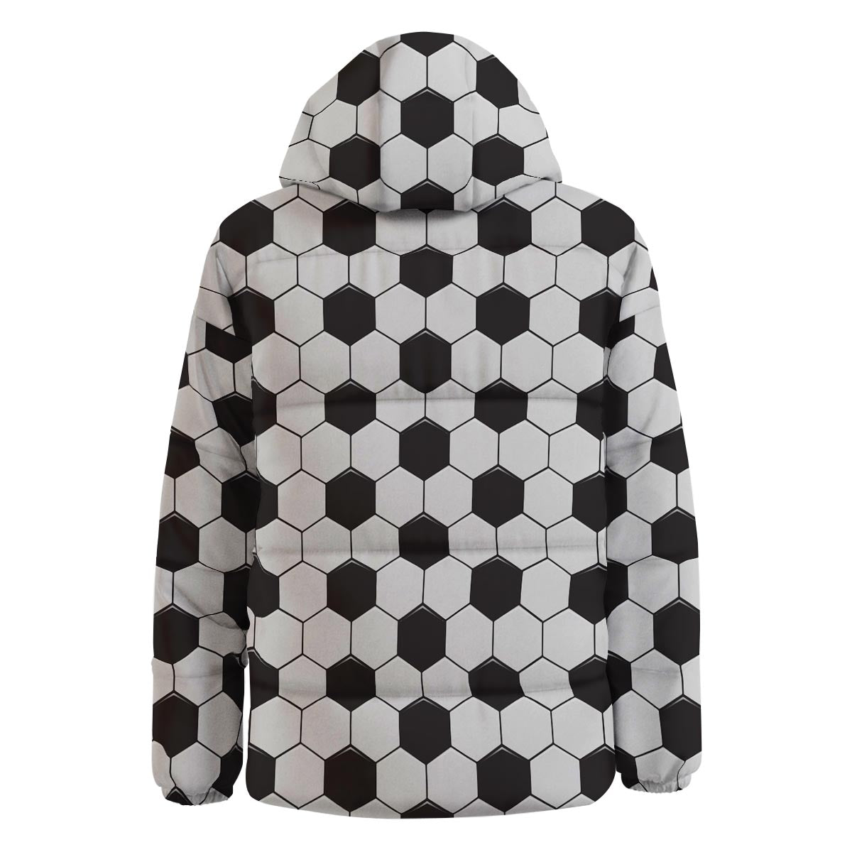 Texture Soccer Ball Print Pattern Down Jacket-grizzshop