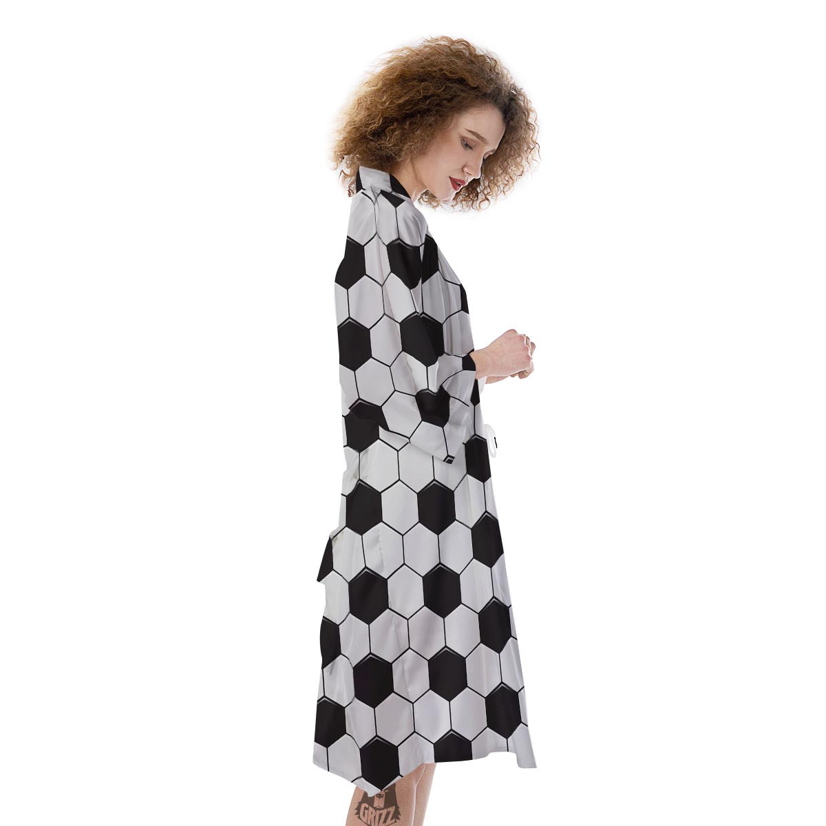 Texture Soccer Ball Print Pattern Kimono-grizzshop