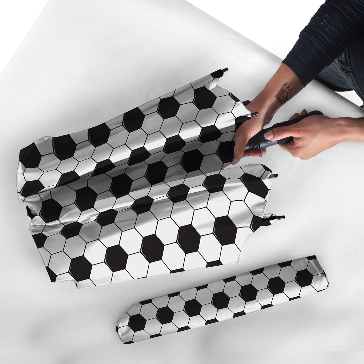 Texture Soccer Ball Print Pattern Umbrella-grizzshop