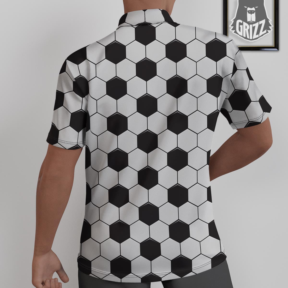 Texture Soccer Ball Print Pattern Untucked Shirts-grizzshop