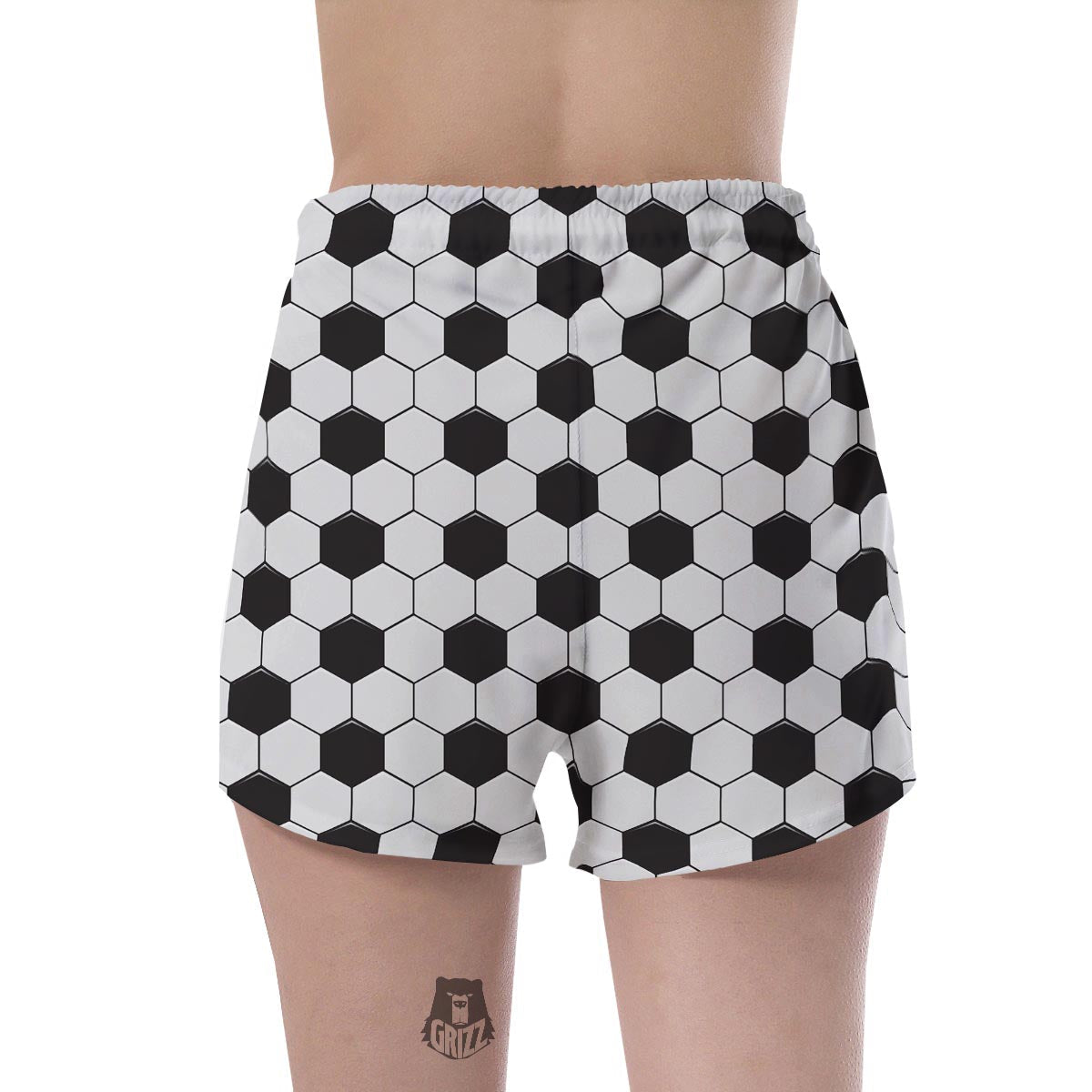 Texture Soccer Ball Print Pattern Women's Shorts-grizzshop