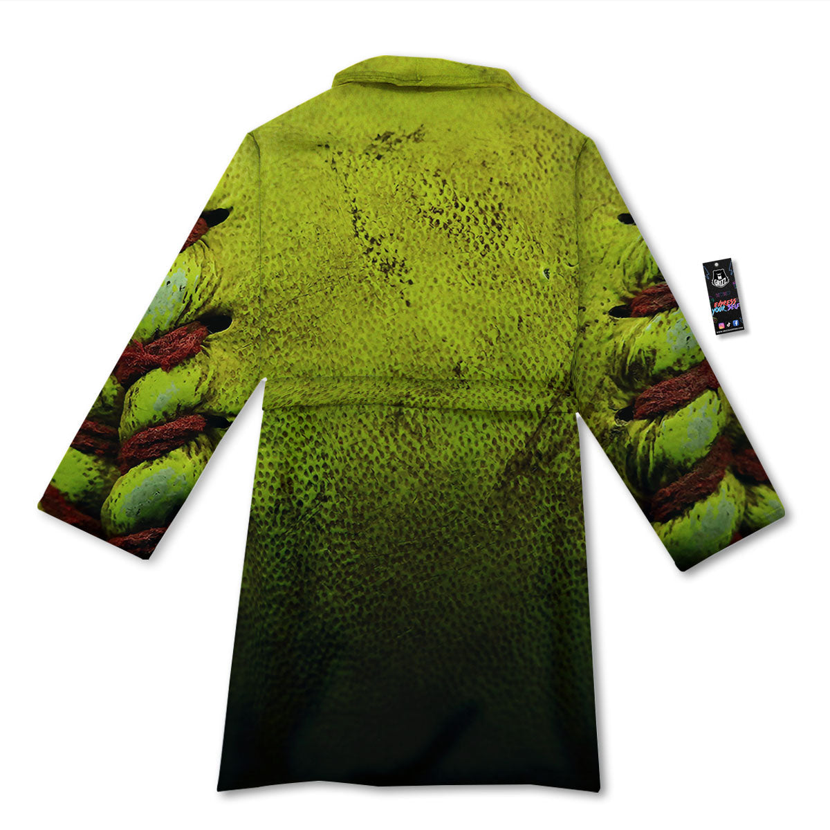Texture Softball Ball Print Bathrobe-grizzshop