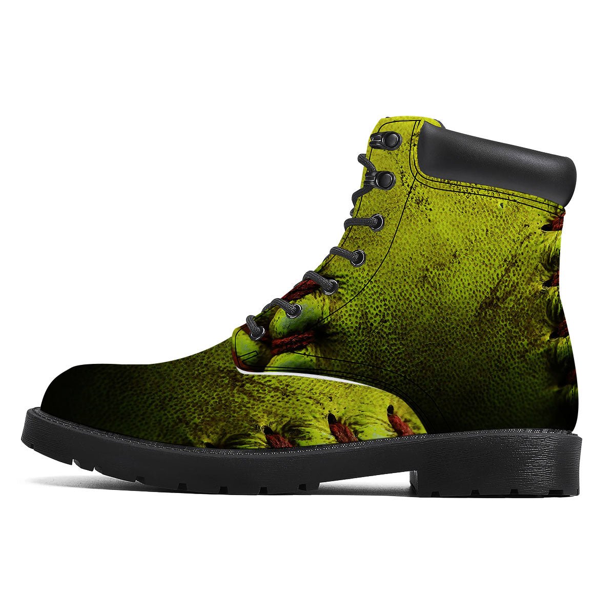 Texture Softball Ball Print Boots-grizzshop