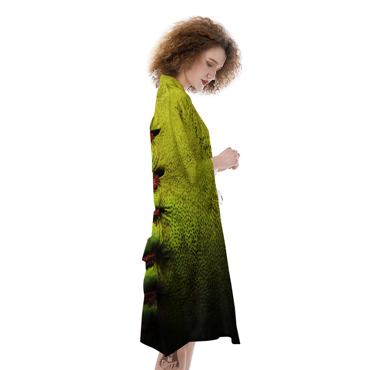 Texture Softball Ball Print Kimono-grizzshop